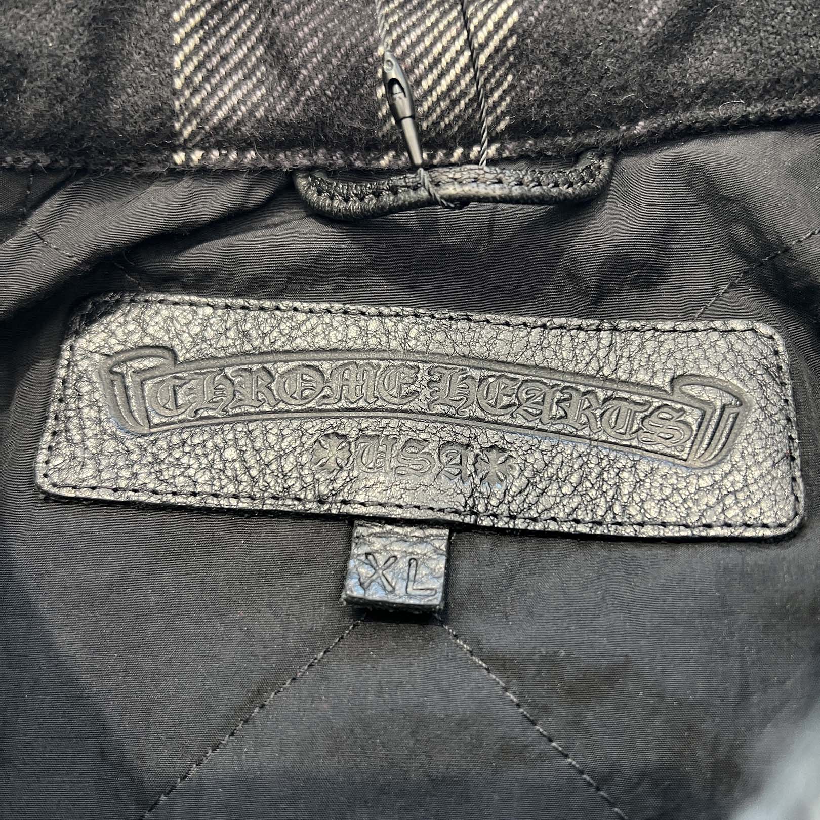 CHROME HEARTS Y NOT Cross Ball Button Check Shirt Jacket Size XL クロムハーツ ワイノット クロスボールボタン チェック シャツ ジャケット サイズXL