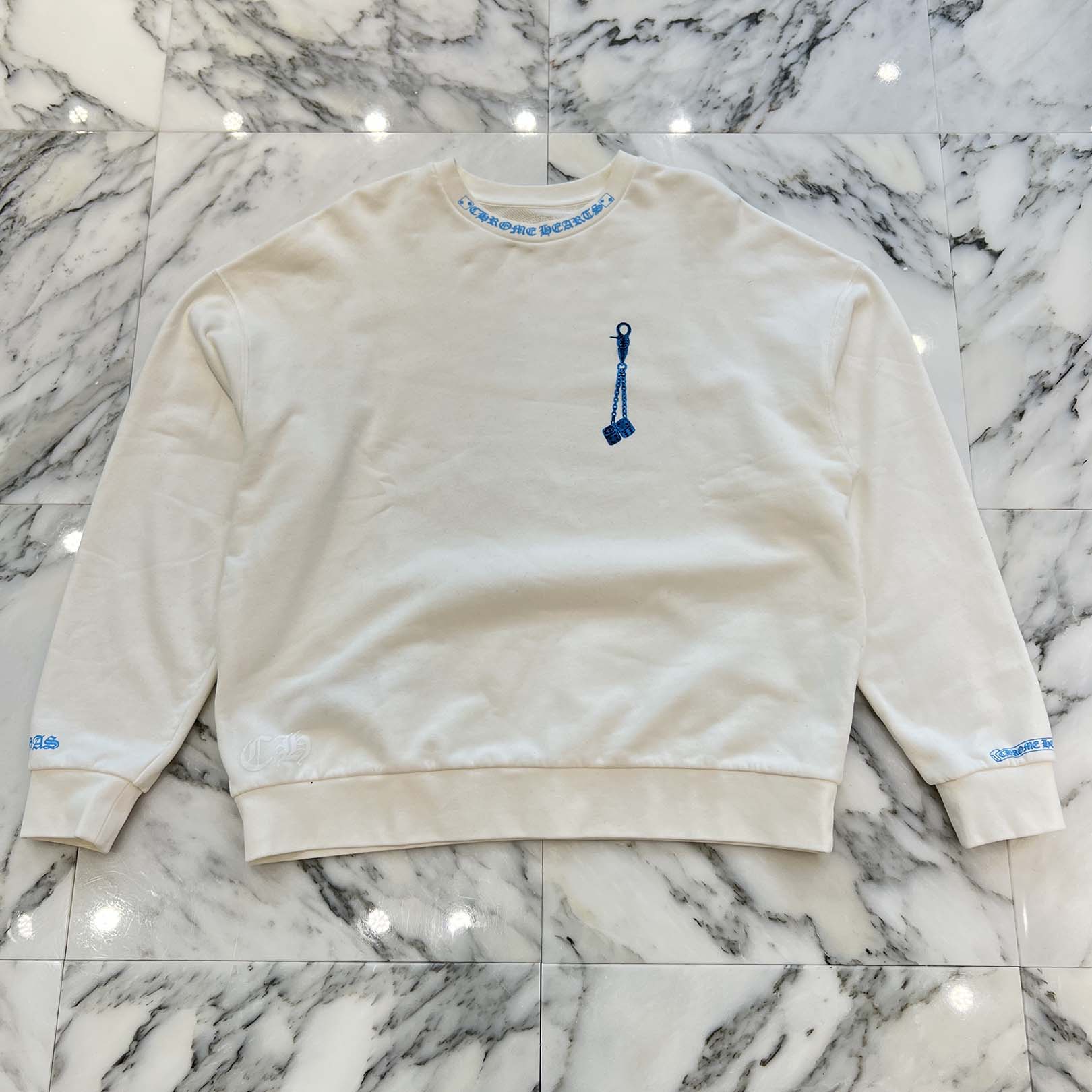 CHROME HEARTS Las Vegas Limited Fontainebleau Neck Logo Dice Print Crewneck Sweatshirt Size L クロムハーツ ラスベガス限定 ネックロゴ ダイスプリントクルーネックスウェットシャツ サイズL