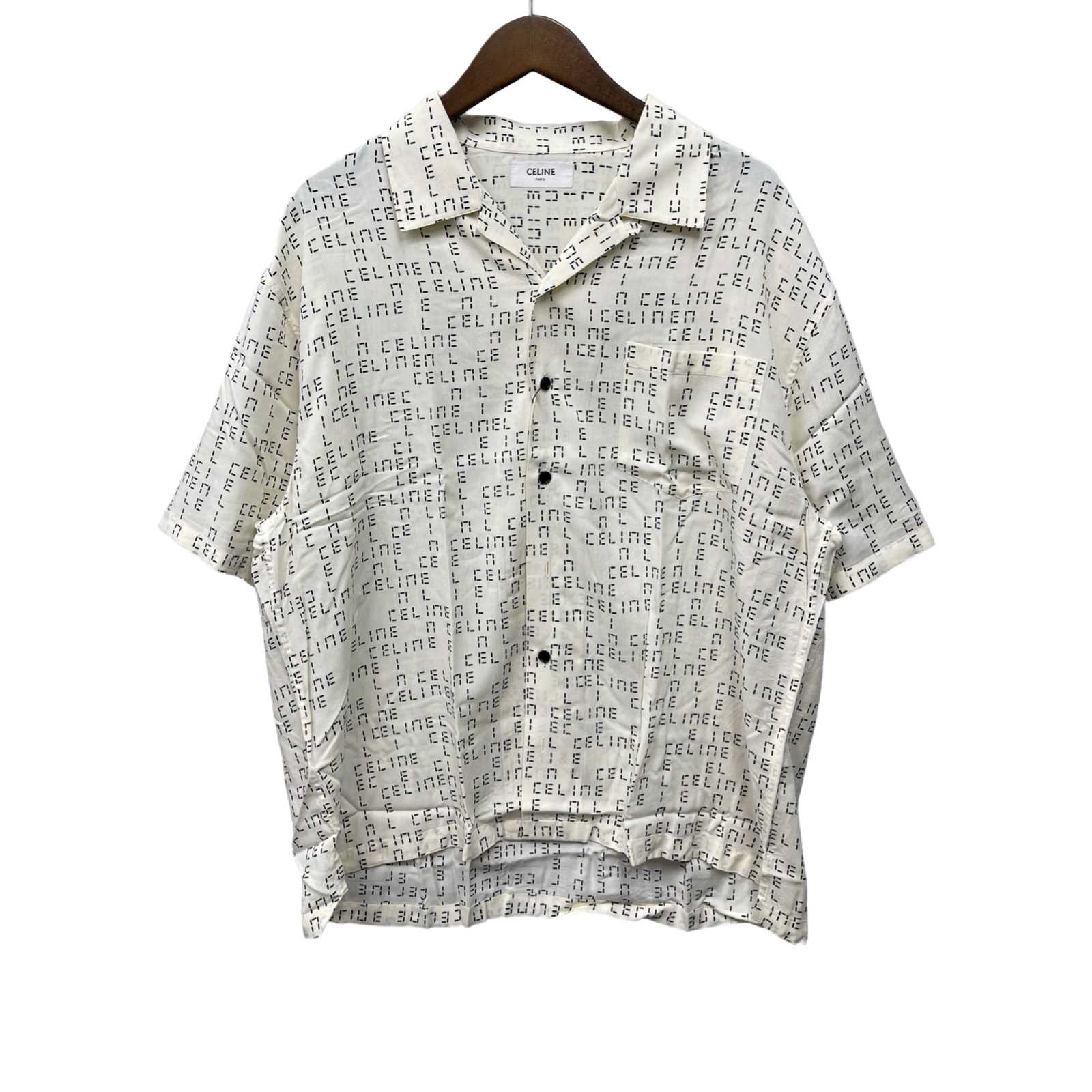 CELINE 2022AW Digital Print Loose-Fit Hawaiian Shirt 2C517977N Size 37