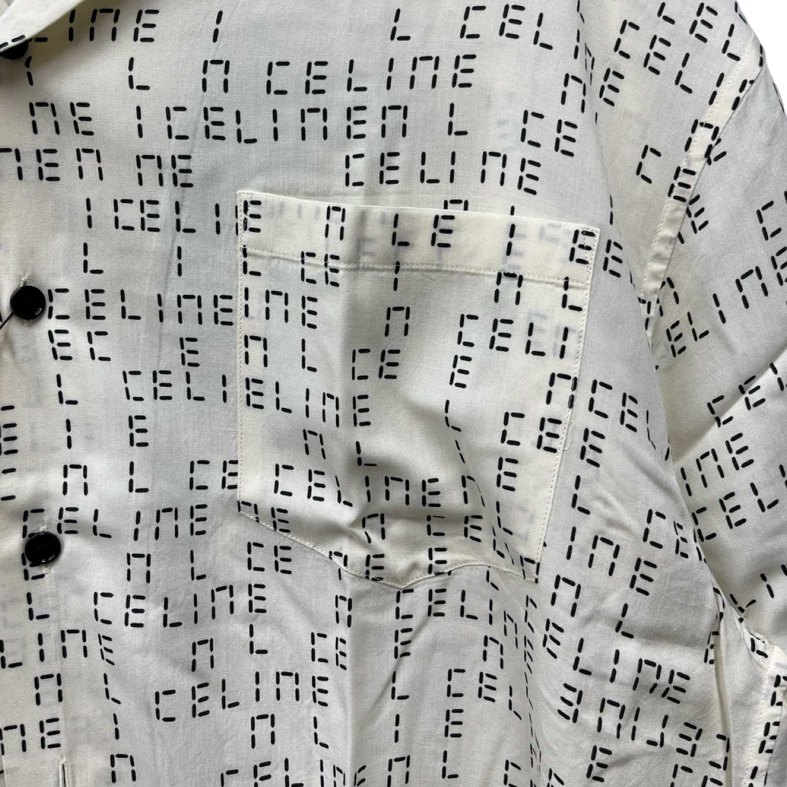 CELINE 2022AW Digital Print Loose-Fit Hawaiian Shirt 2C517977N Size 37