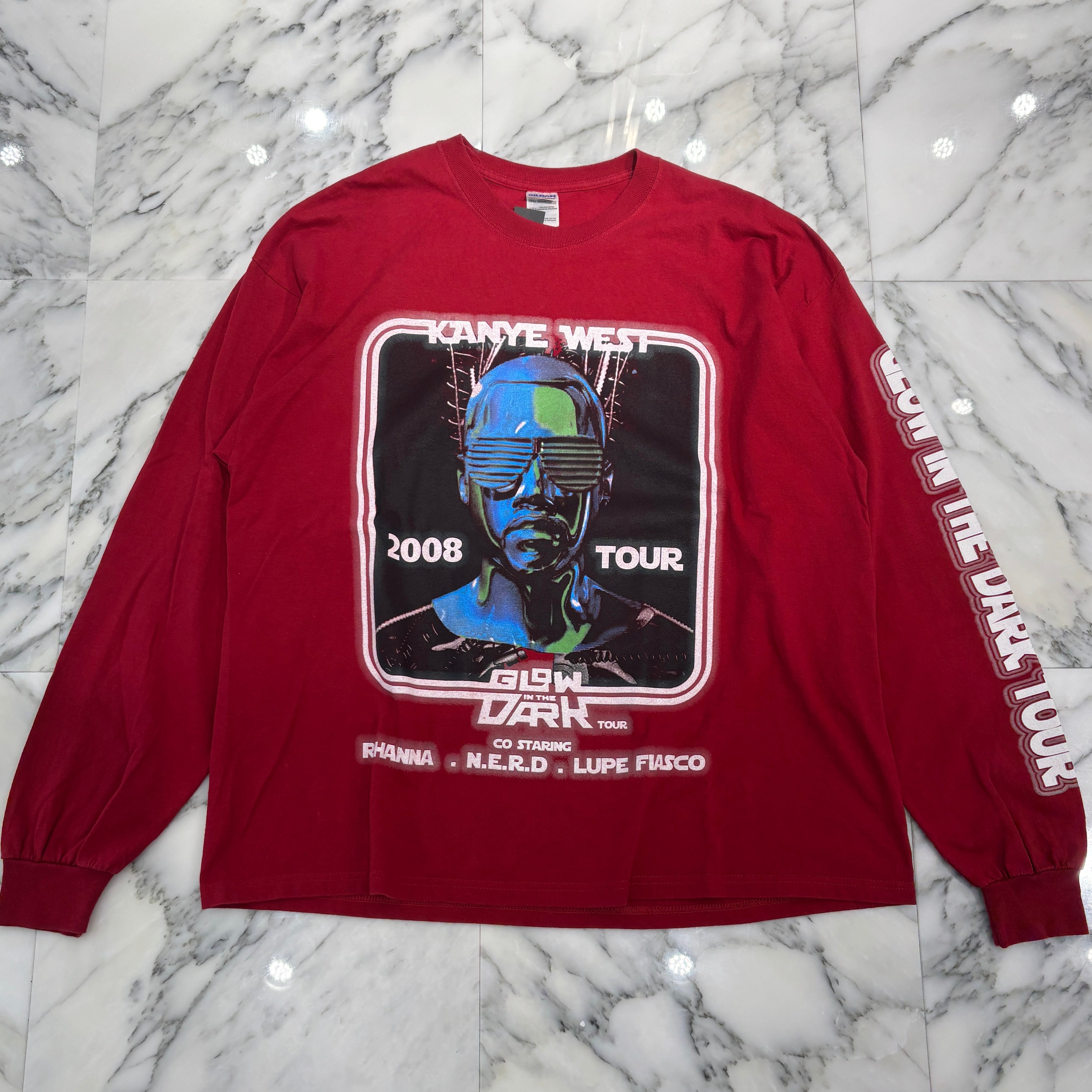 Vintage 00’s Kanye West "GLOW IN THE DARK TOUR 2008" L/S Tee Size XXL 00's カニエ・ウェスト "グローインザダークツアー2008" ロングスリーブTシャツ サイズXXL