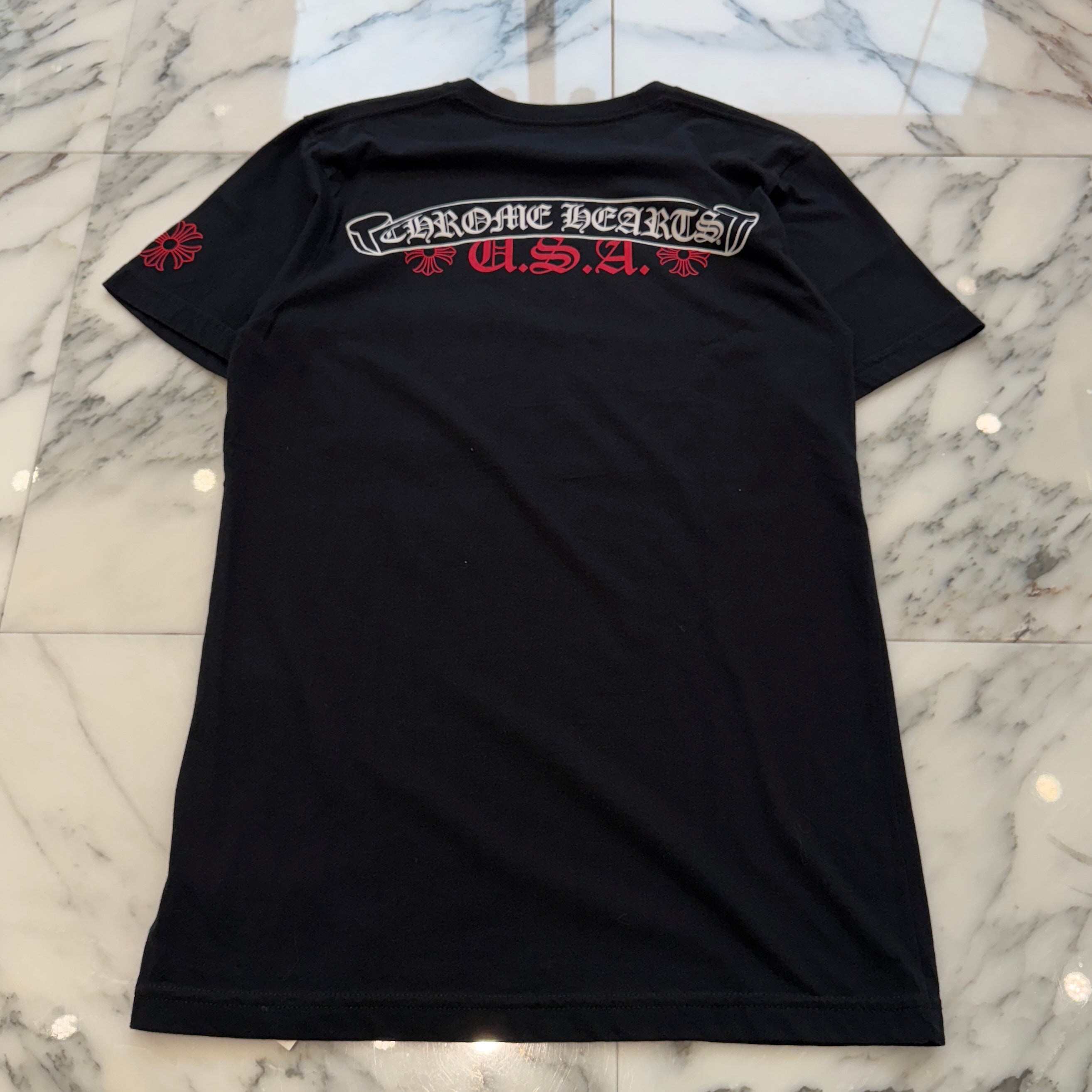 CHROME HEARTS NYC Exclusive Back Scroll Logo Tee Size S クロムハーツ ニューヨーク限定 バックスクロールロゴ Tシャツ サイズS