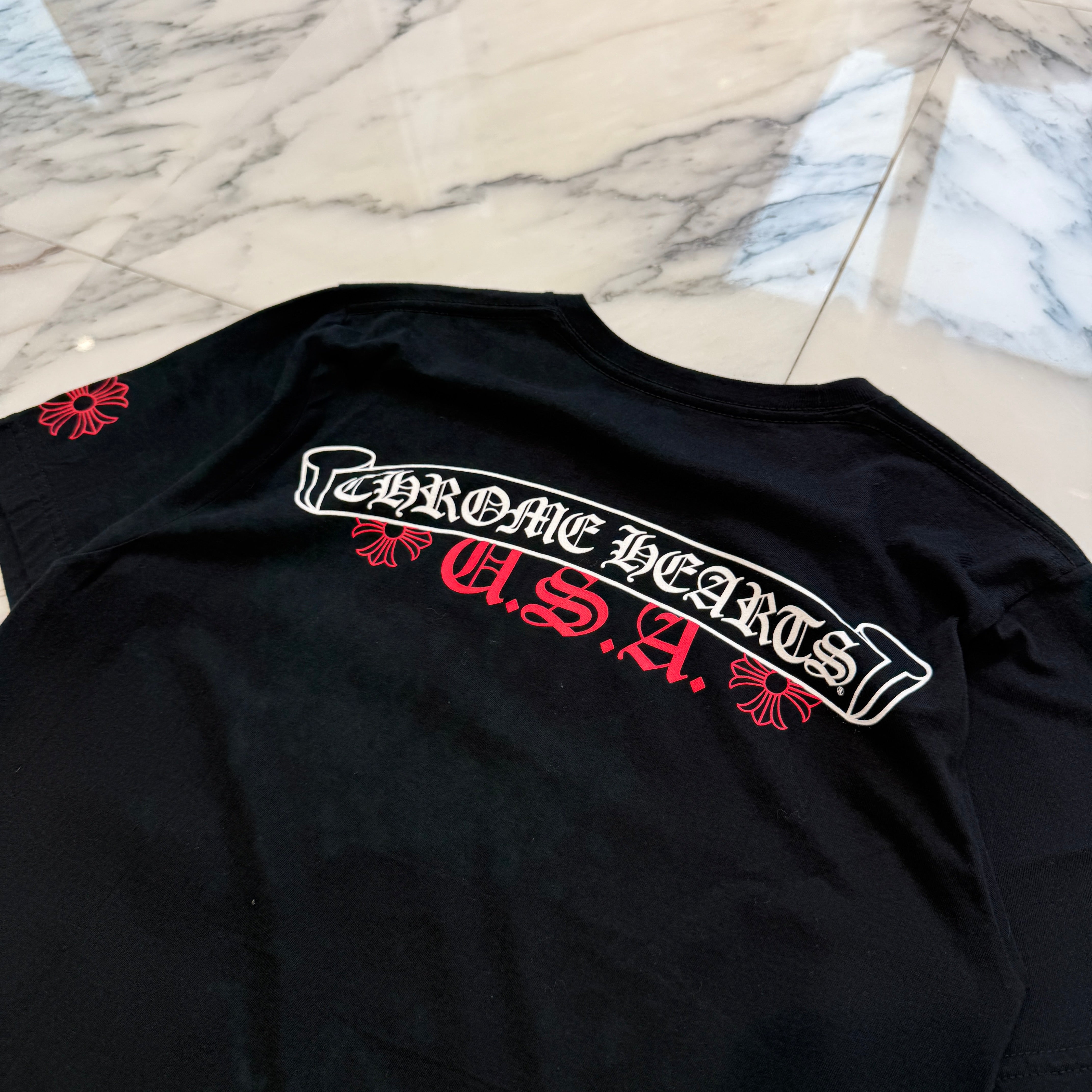 CHROME HEARTS NYC Exclusive Back Scroll Logo Tee Size S クロムハーツ ニューヨーク限定 バックスクロールロゴ Tシャツ サイズS