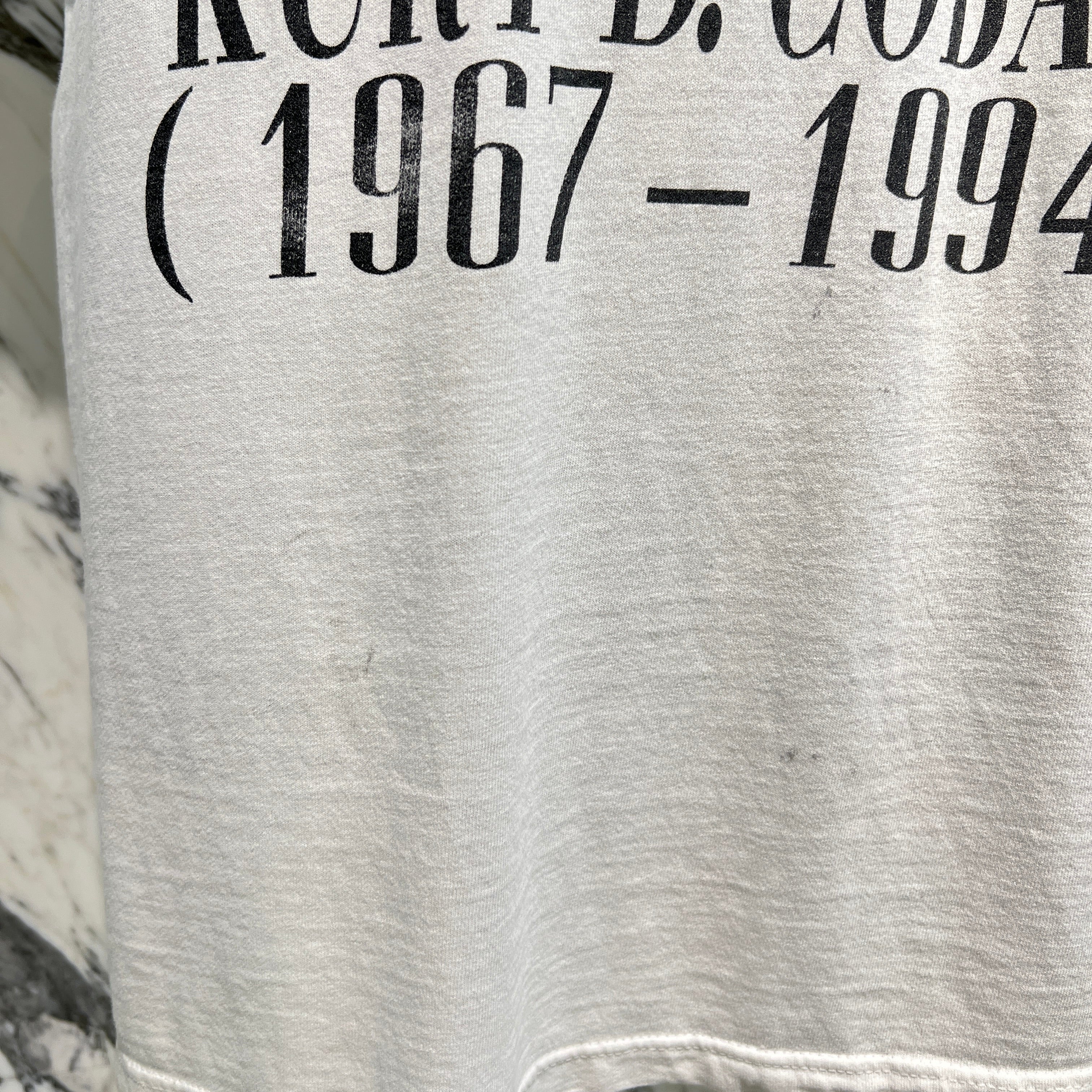 Vintage 90's Nirvana "Kurt Cobain" Memorial 1967-1994 Giant S/S Tee Size XL 90's ニルヴァーナ カートコバーン 追悼 メモリアル 1967-1994 ジャイアント社製 Tシャツ サイズXL
