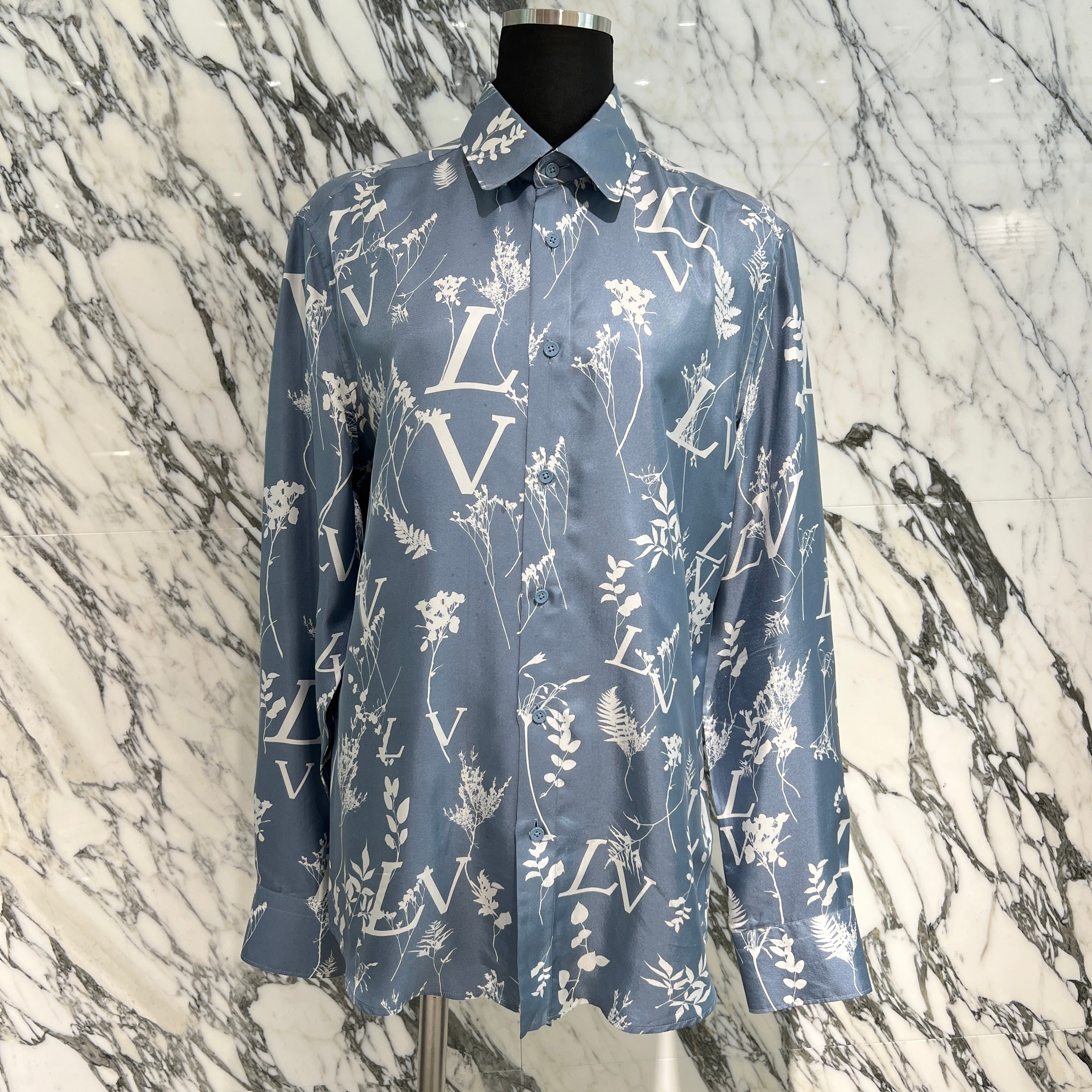 LOUIS VUITTON 2022AW LV Leaf Print Silk Shirt Size XS ルイヴィトン LV リーフプリント シルクシャツ サイズXS
