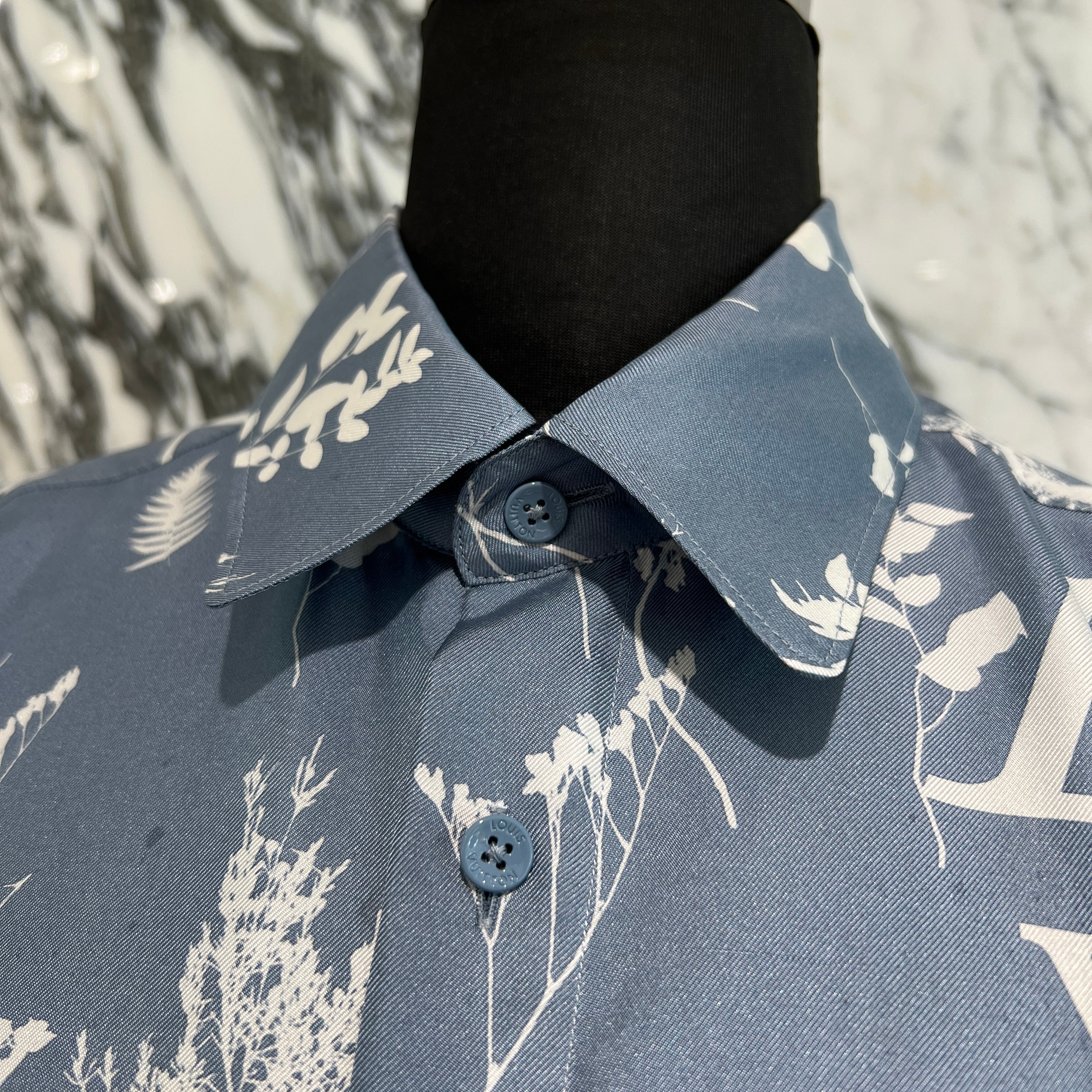 LOUIS VUITTON 2022AW LV Leaf Print Silk Shirt Size XS ルイヴィトン LV リーフプリント シルクシャツ サイズXS