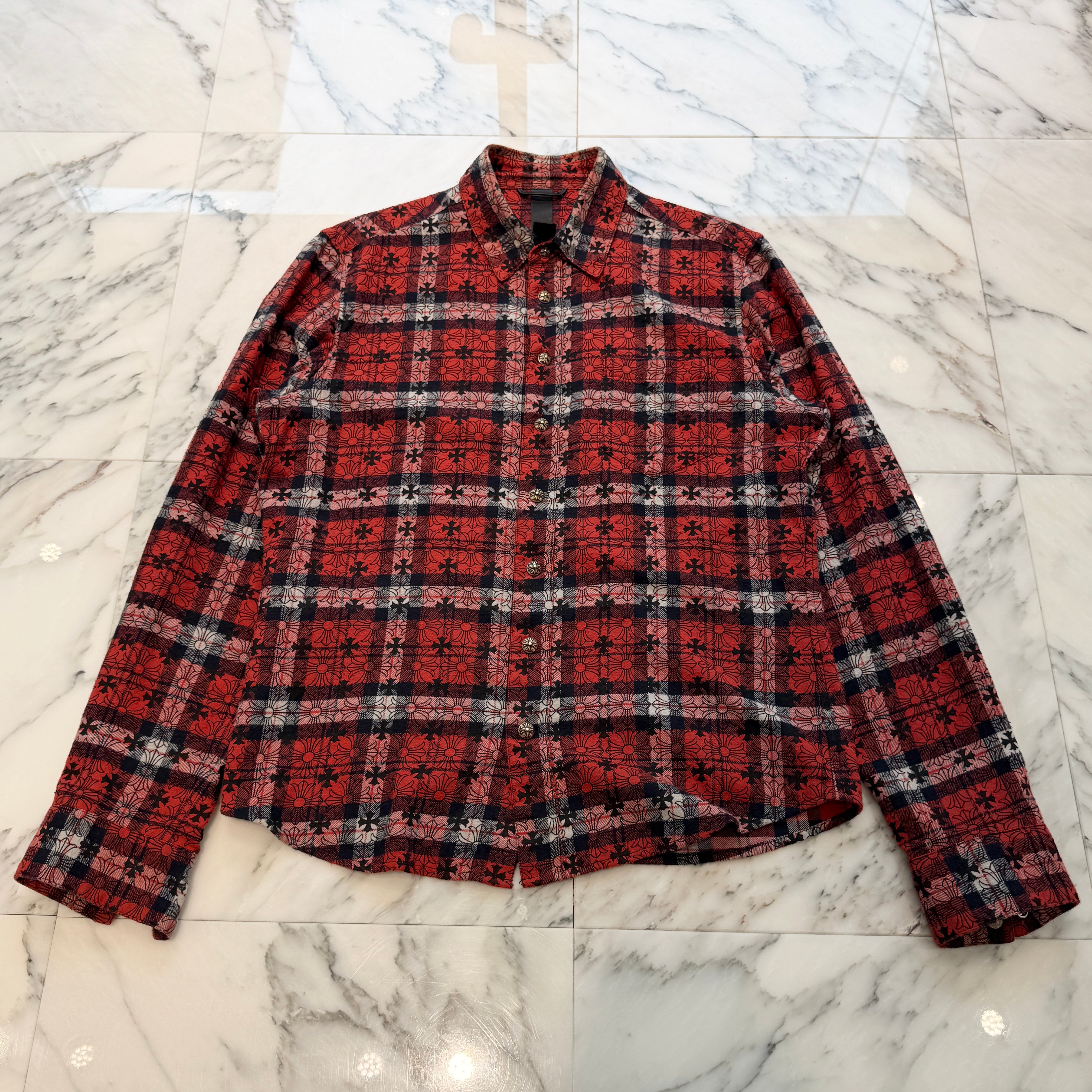 CHROME HEARTS Loose Ends Check Shirt Size M クロムハーツ ルーズエンド チェックシャツ サイズM