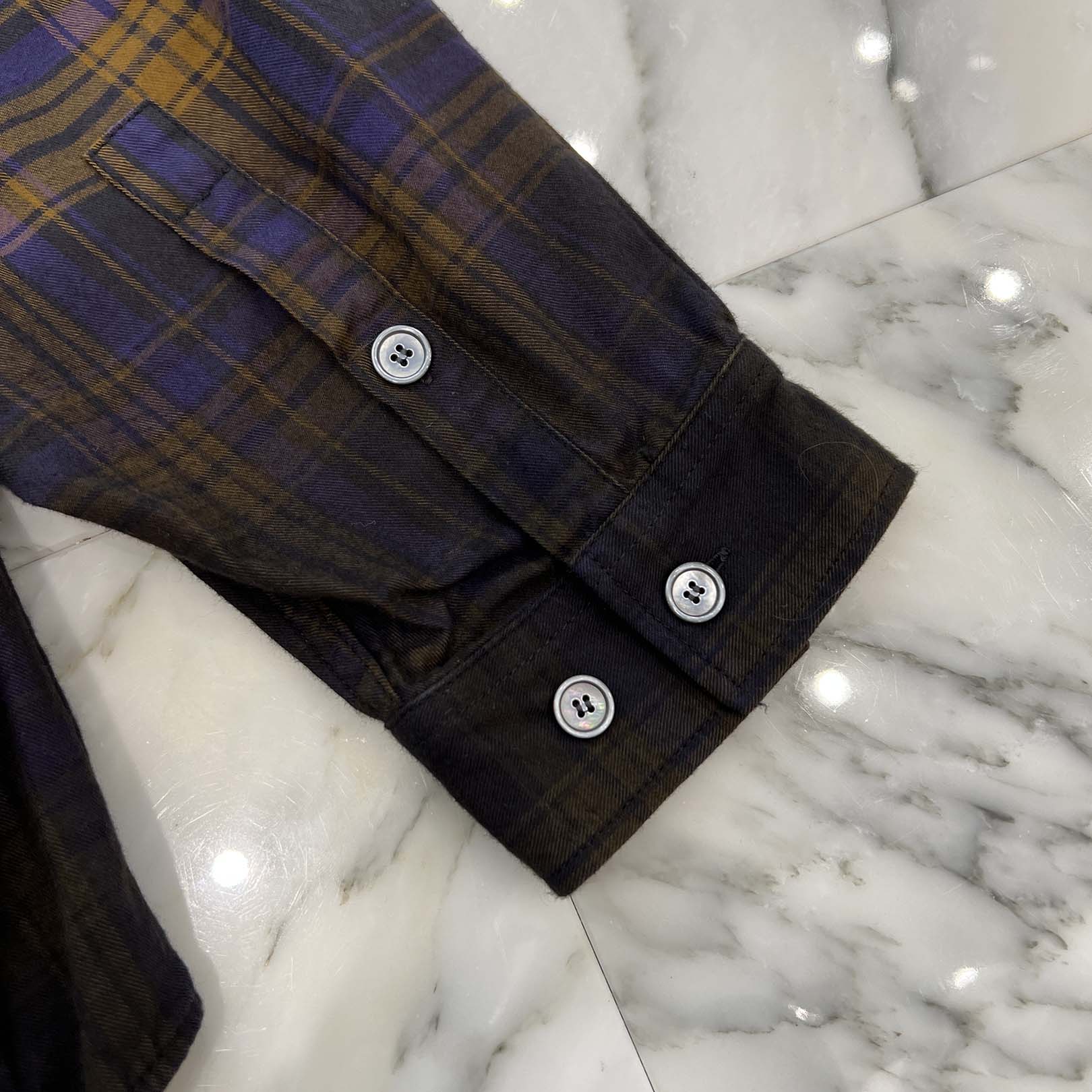 Acne Studios 2024AW Denim Docking Check Long Sleeve Shirt FN-MN-SHIR000804 Size 46 アクネストゥディオズ デニムドッキングチェック長袖シャツ サイズ46