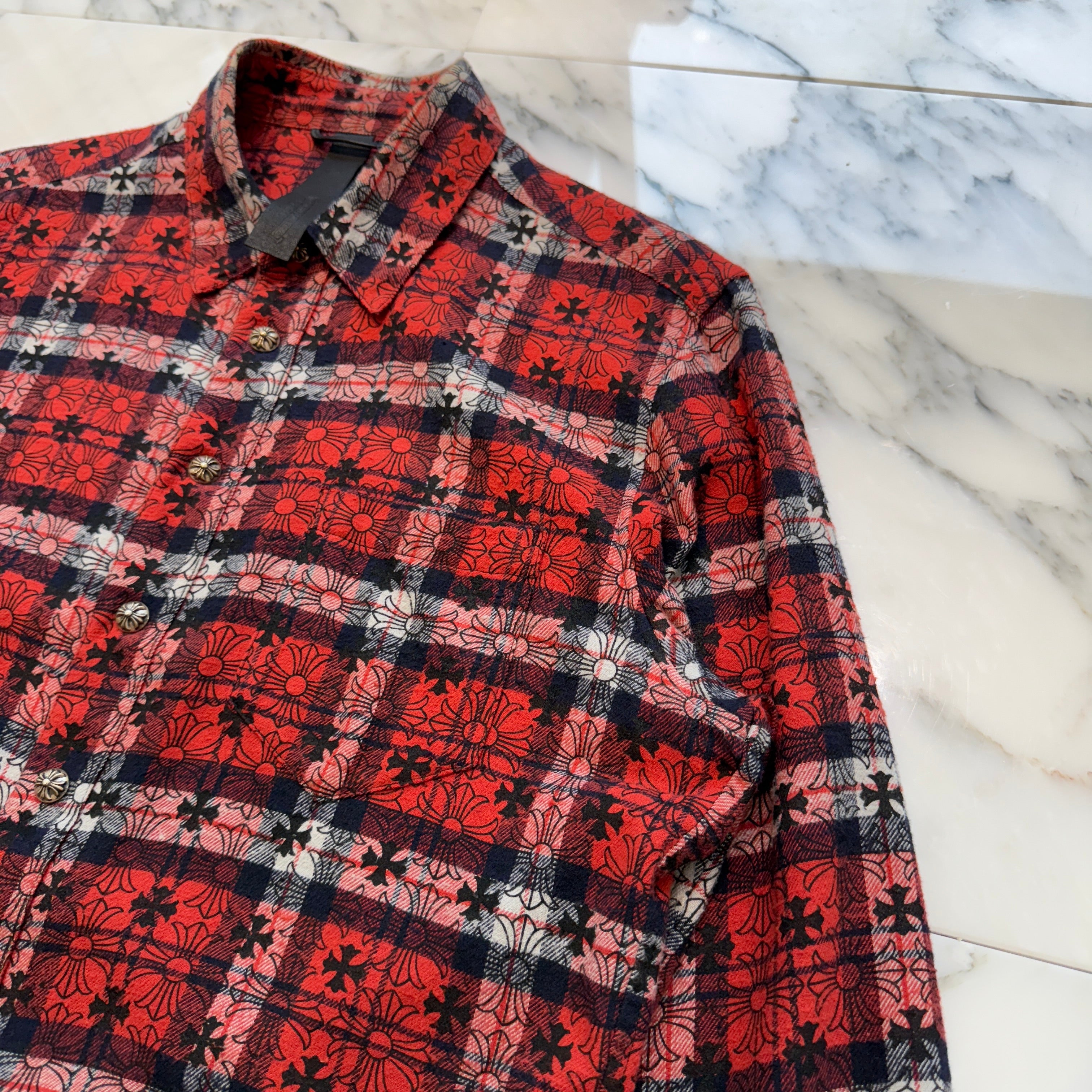 CHROME HEARTS Loose Ends Check Shirt Size M クロムハーツ ルーズエンド チェックシャツ サイズM