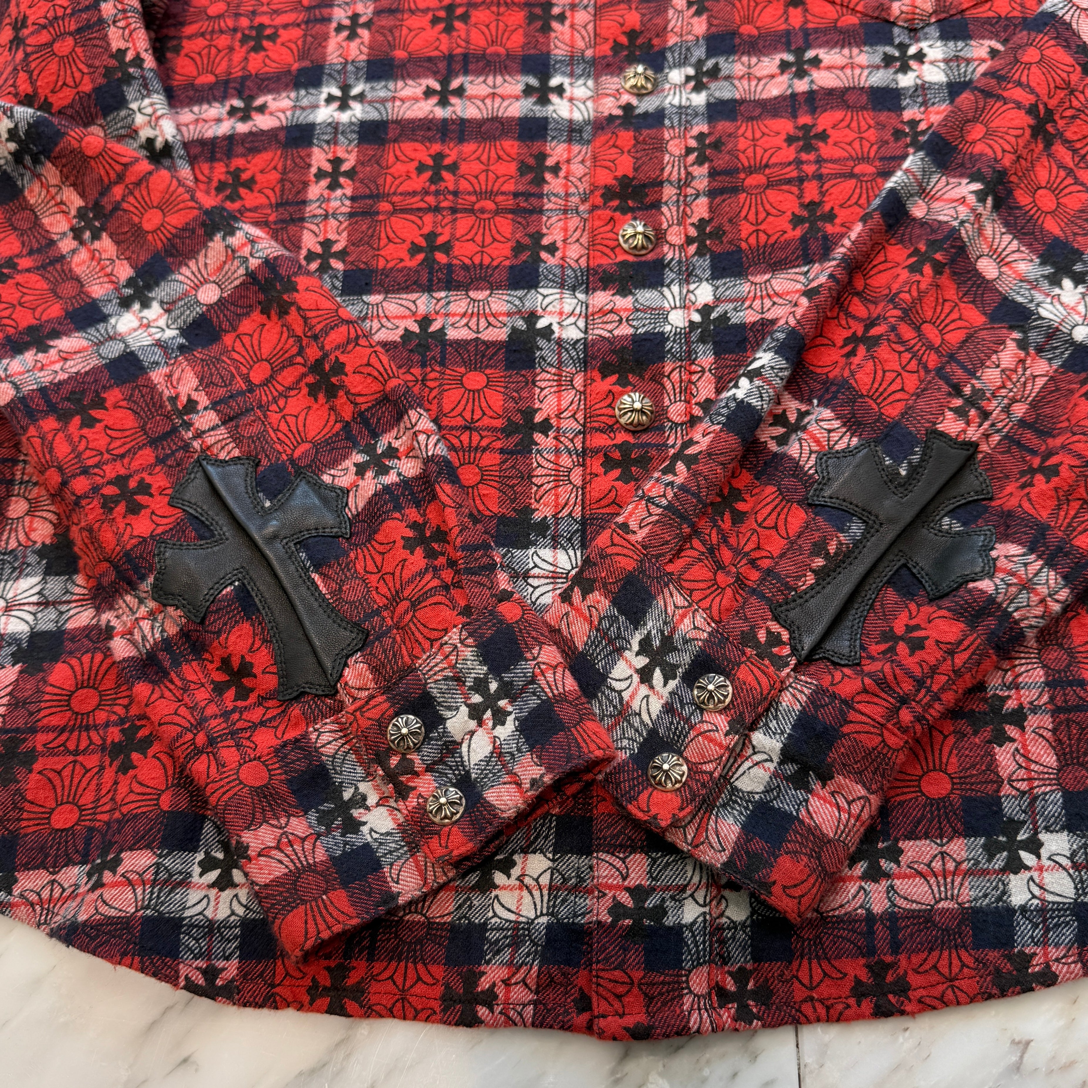 CHROME HEARTS Loose Ends Check Shirt Size M クロムハーツ ルーズエンド チェックシャツ サイズM