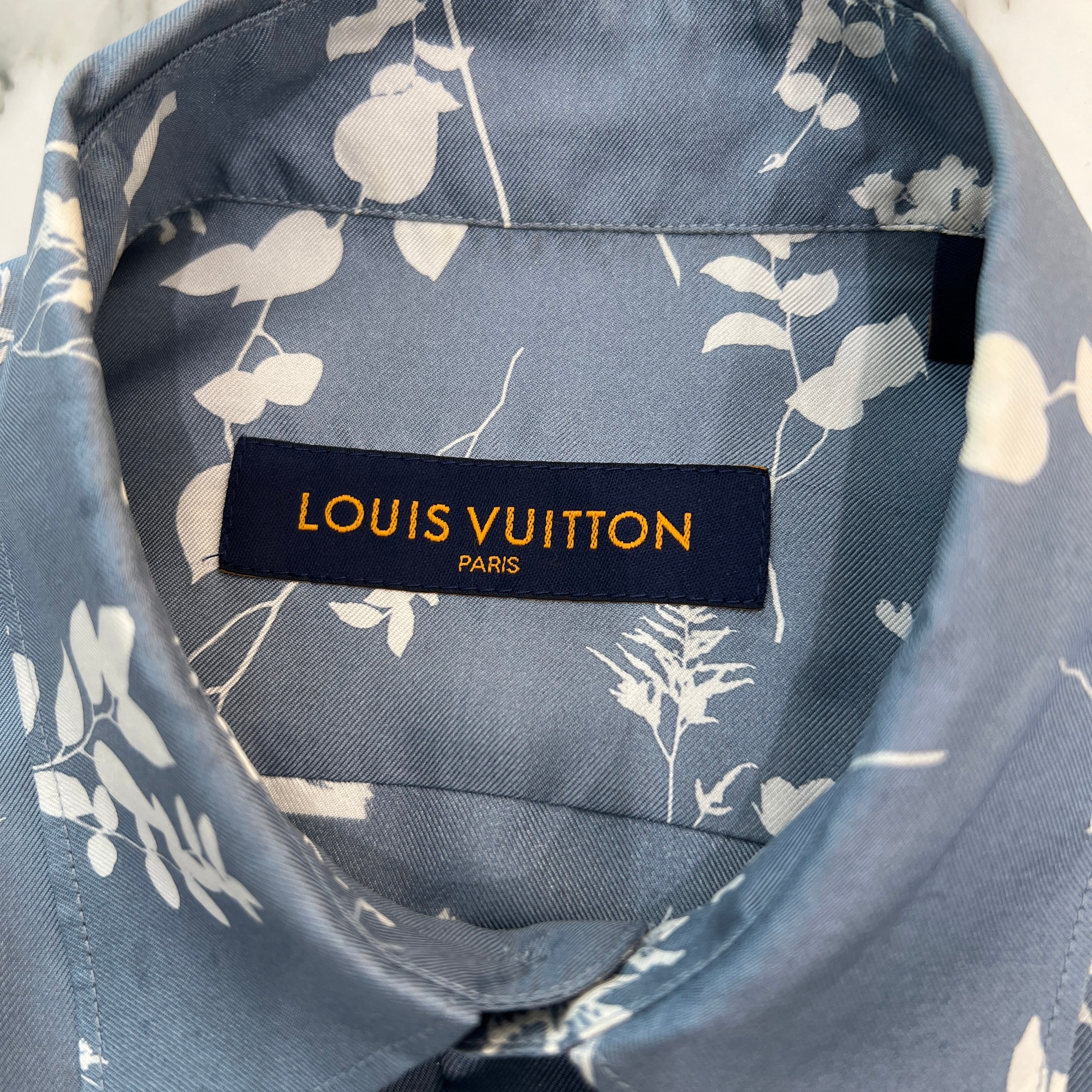 LOUIS VUITTON 2022AW LV Leaf Print Silk Shirt Size XS ルイヴィトン LV リーフプリント シルクシャツ サイズXS