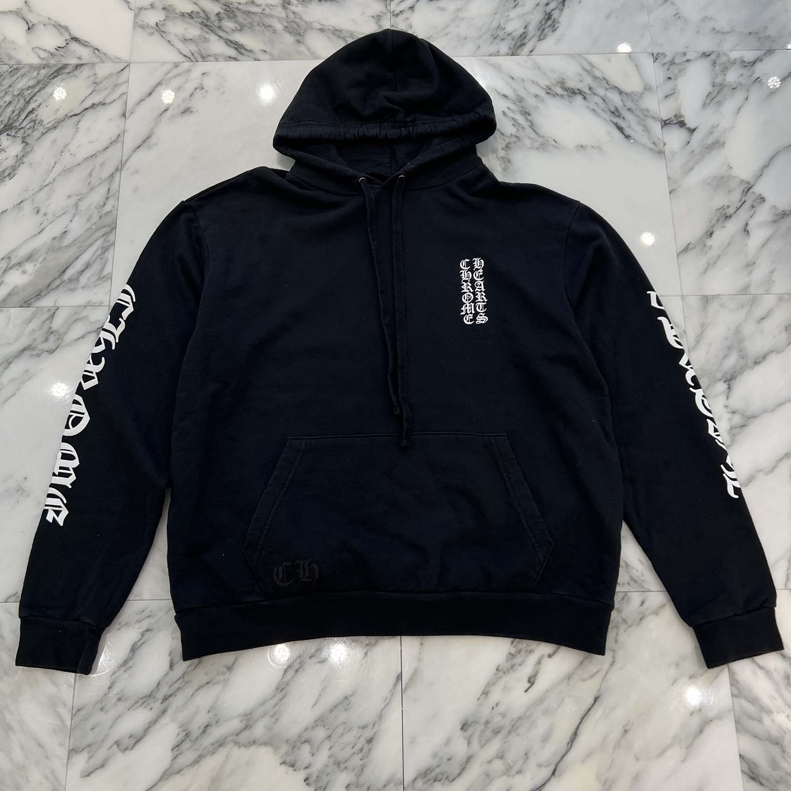 CHROME HEARTS Vertical Logo Pullover Hoodie Size M クロムハーツ ヴァーティカルロゴ プルオーバーフーディー サイズM