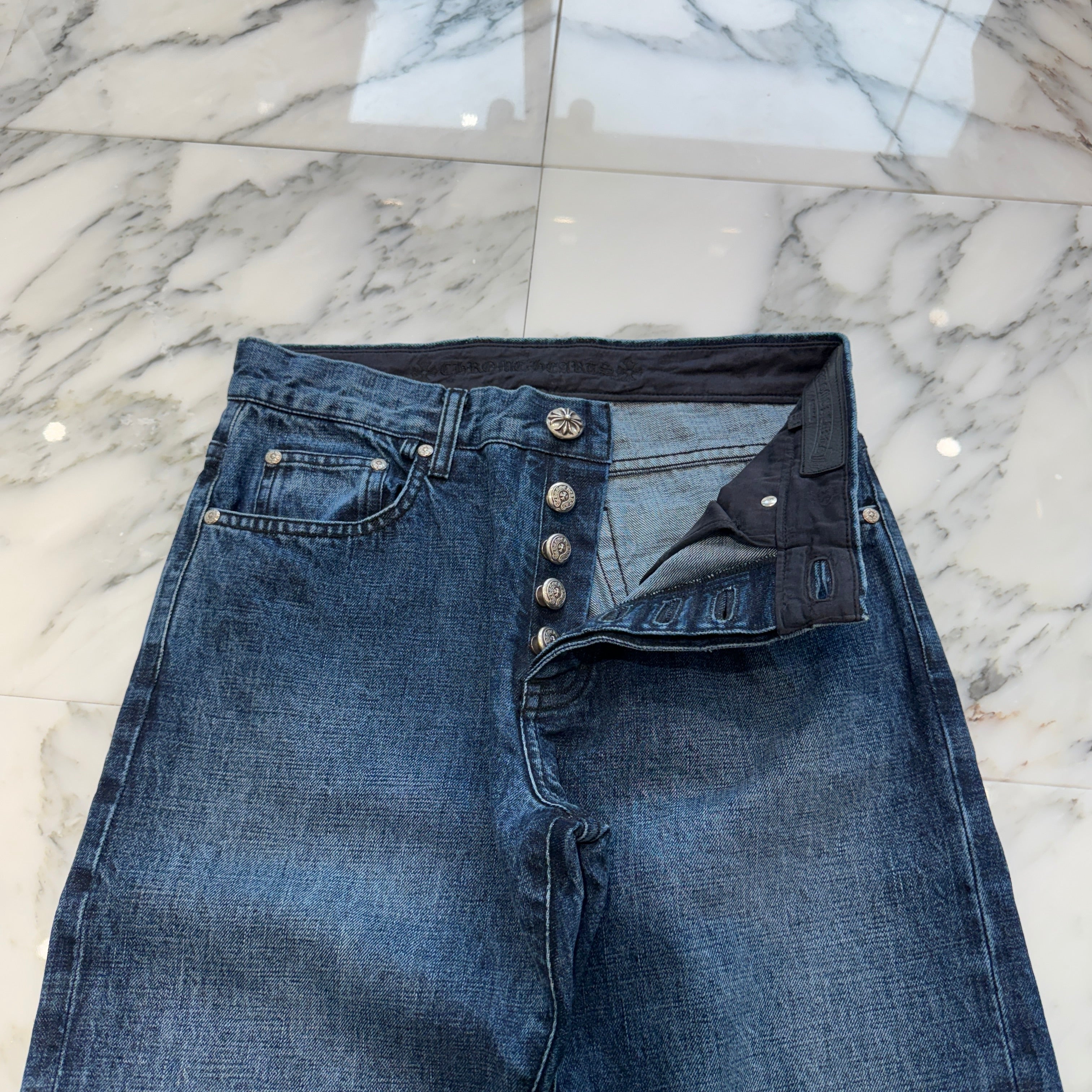 CHROME HEARTS Cross Ball Button Denim Pants Size 31 クロムハーツ クロスボールボタン デニムパンツ サイズ31