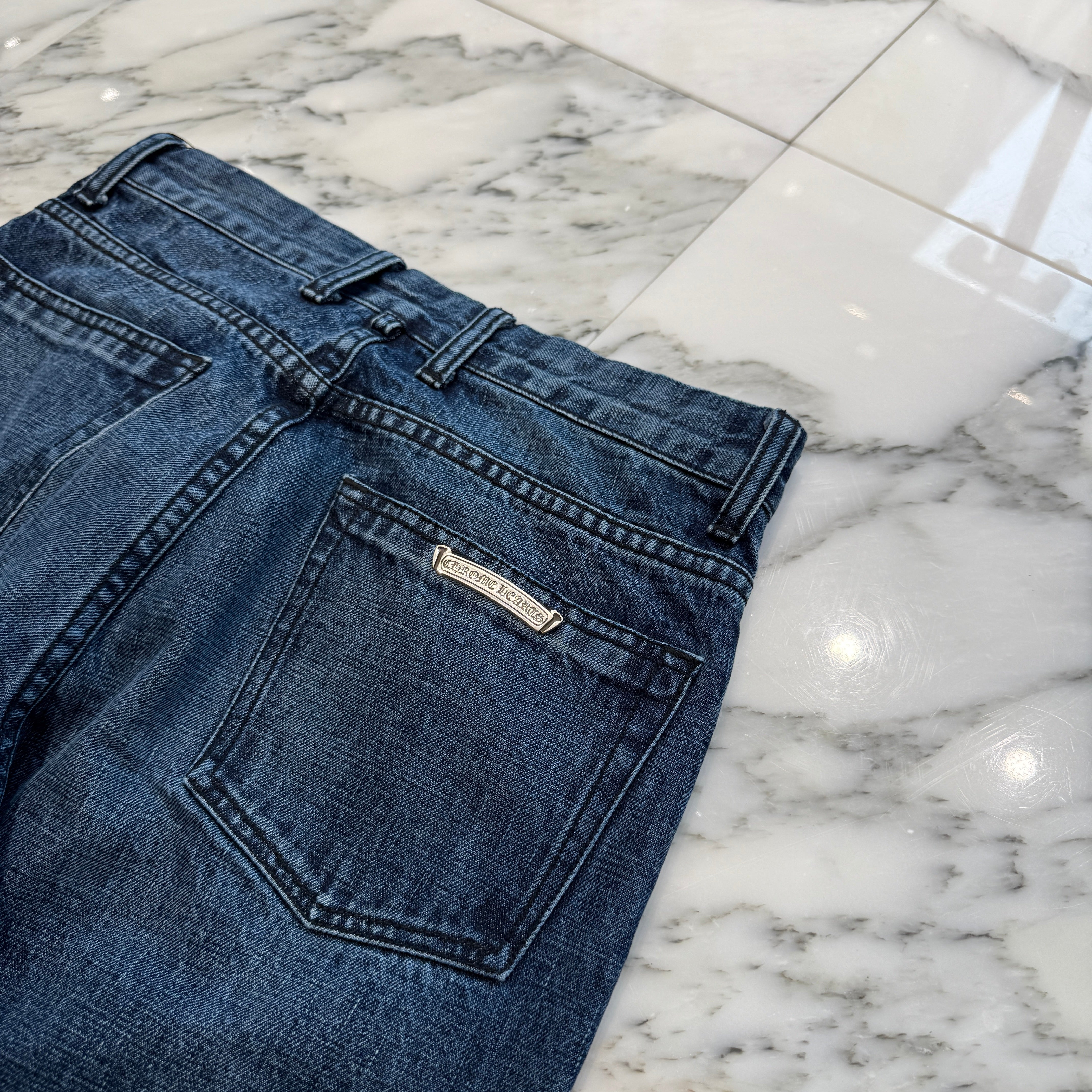 CHROME HEARTS Cross Ball Button Denim Pants Size 31 クロムハーツ