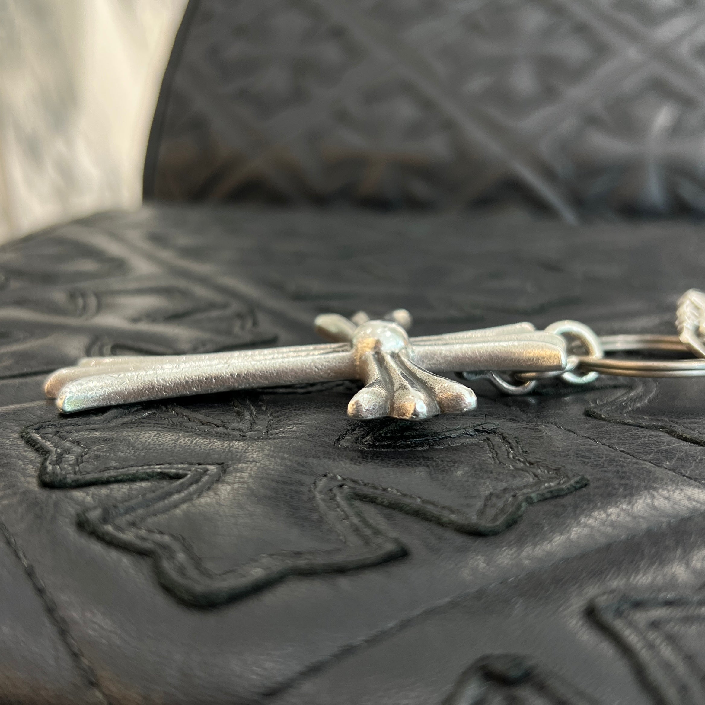 CHROME HEARTS Large CH Cross Key Ring With Dagger クロムハーツ ラージ CHクロス キーリング ウィズ ダガー シルバー925