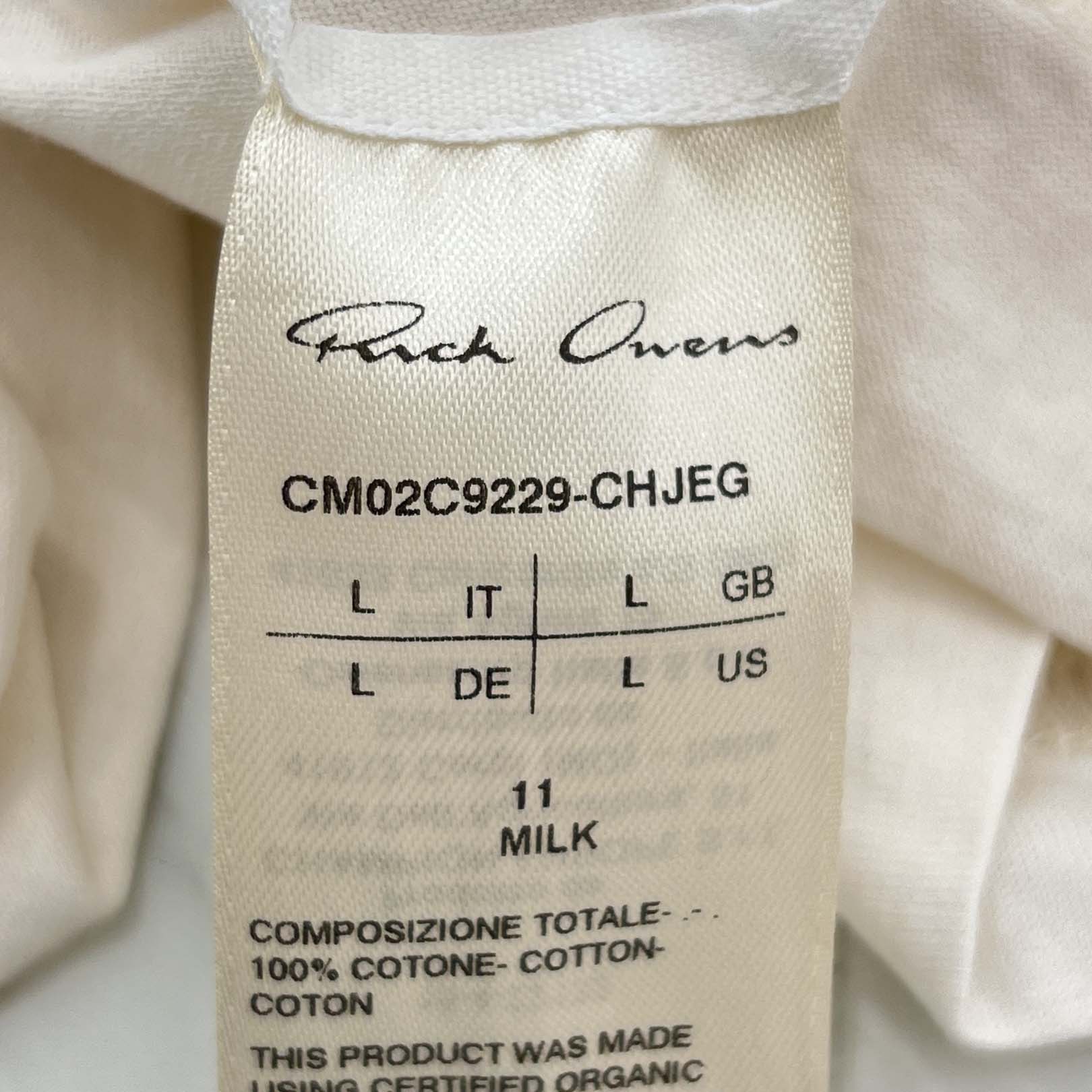 Rick Owens × Champion 2023SS Logo embroidered Tommy Tee CM02C9229-CHJEG Size L リックオウエンス × チャンピオン ロゴ刺繡トミーTシャツ サイズL