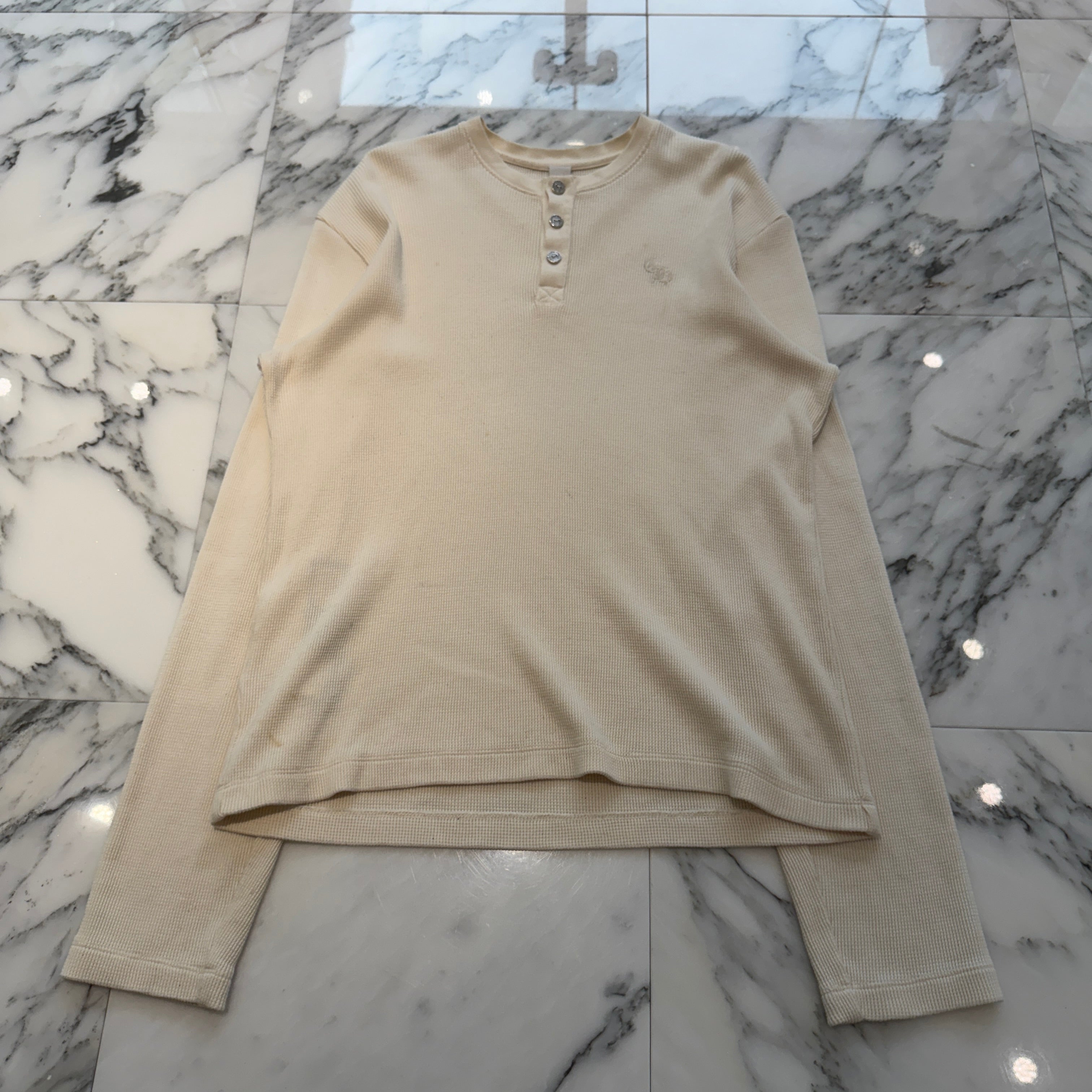 CHROME HEARTS Y NOT CH Embroidery Henry Neck Long Sleeve Tee Size L クロムハーツ ワイノット CH刺繍 ヘンリーネック ロングスリーブTシャツ サイズL