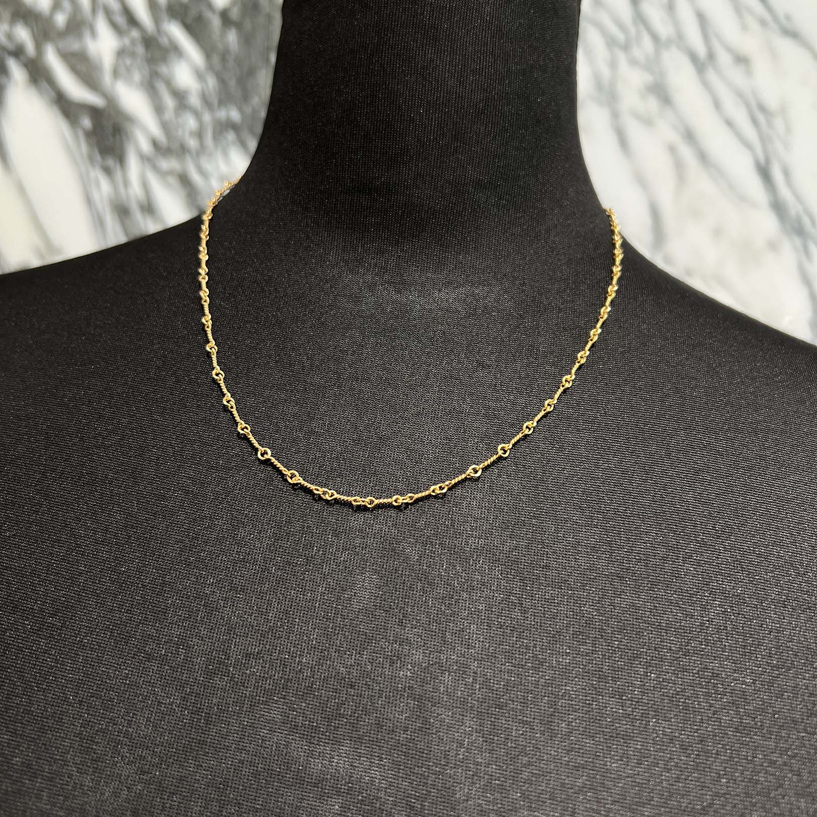 CHROME HEARTS 22K Twist Chain Necklace Size 18 Inch クロムハーツ 22K ツイストチェーン ネックレス サイズ18インチ