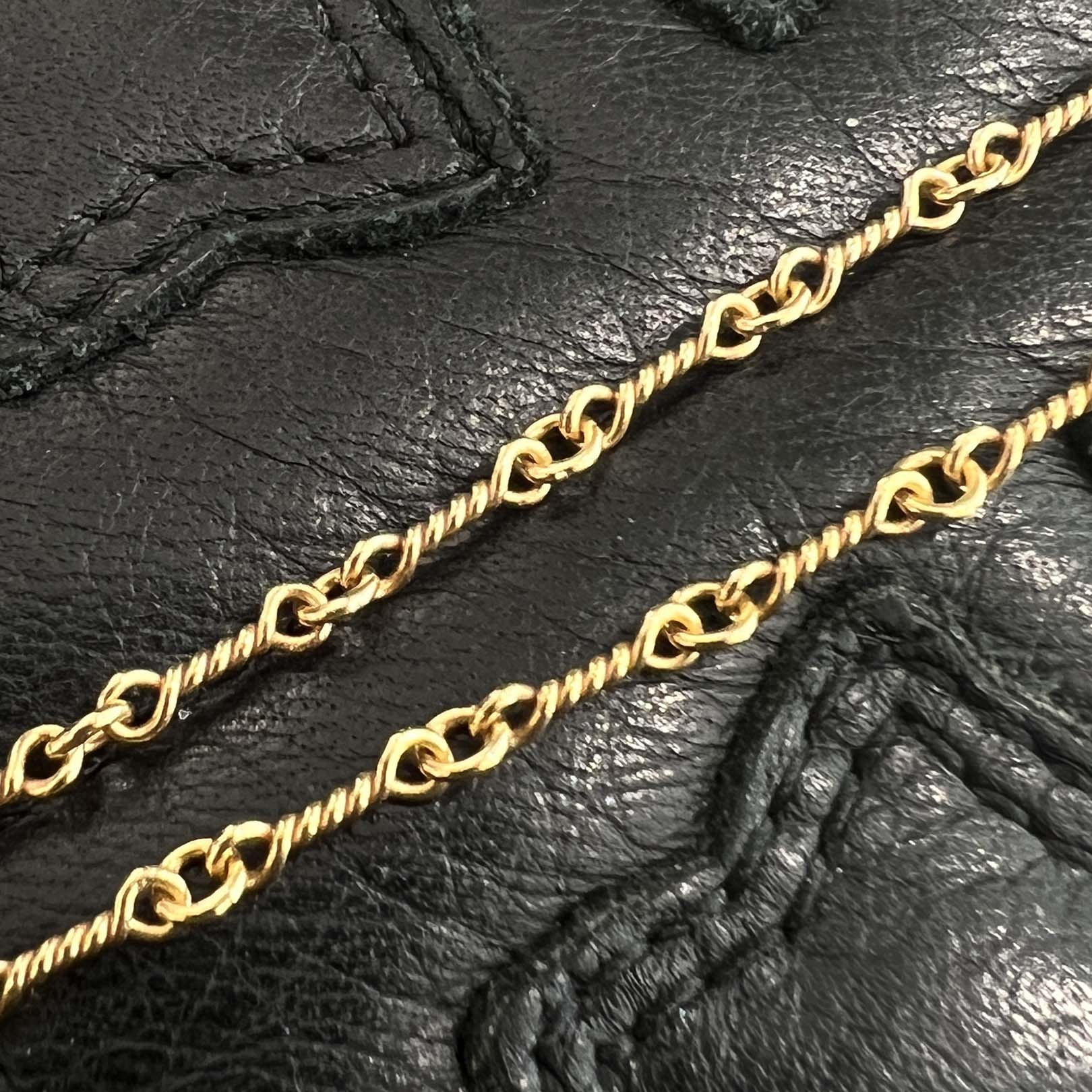 CHROME HEARTS 22K Twist Chain Necklace Size 18 Inch クロムハーツ 22K ツイストチェーン ネックレス サイズ18インチ
