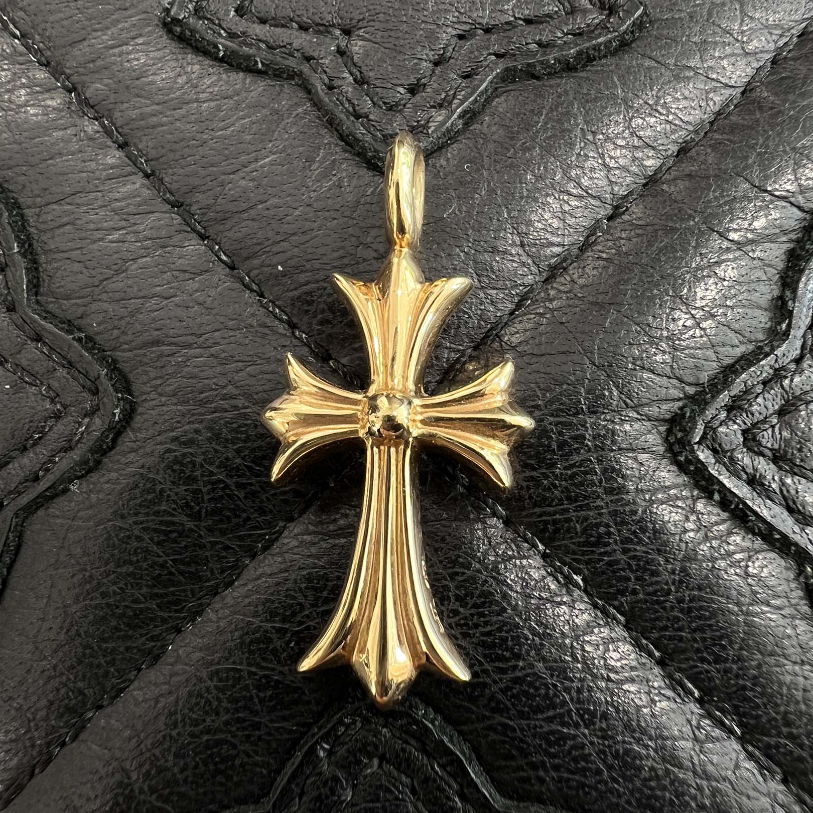 CHROME HEARTS 22K Tiny Fat Cross Pave Diamond Pendant Top クロムハーツ 22K タイニーファットクロス パヴェダイヤモンド ペンダントトップ