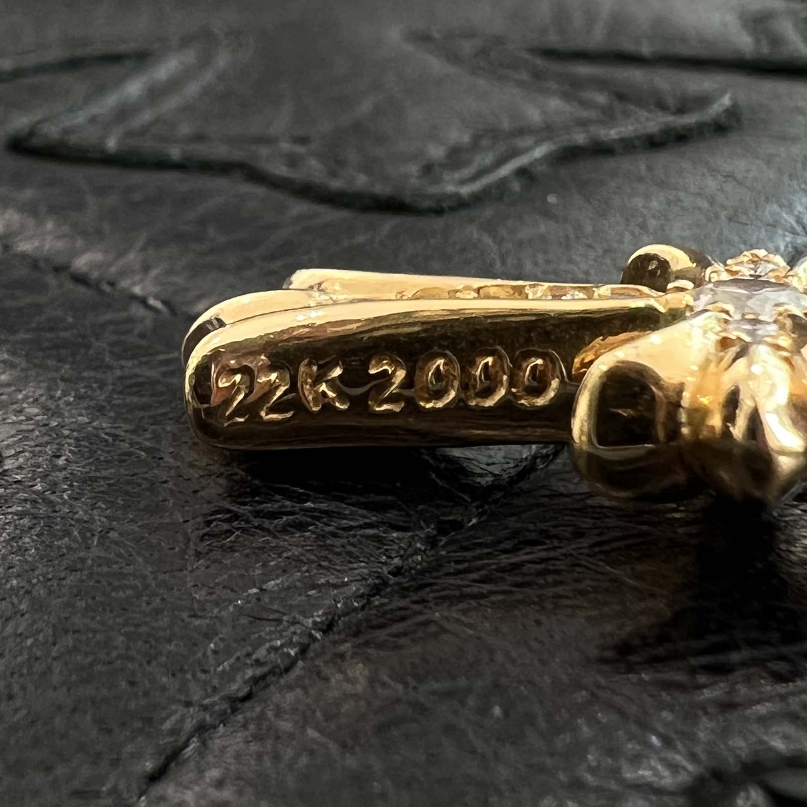 CHROME HEARTS 22K Tiny Fat Cross Pave Diamond Pendant Top クロムハーツ 22K タイニーファットクロス パヴェダイヤモンド ペンダントトップ