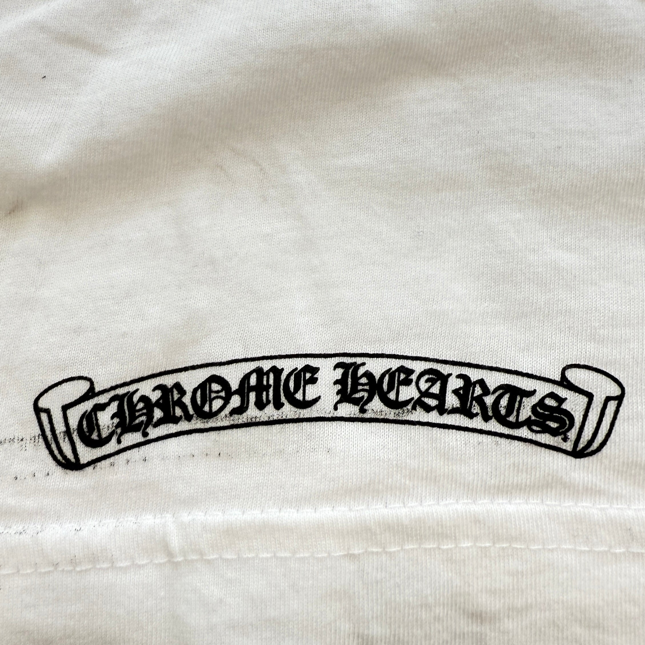 CHROME HEARTS Neck Logo Back Horseshoe Tee Size L クロムハーツ ネックロゴバックホースシューTシャツ サイズＬ