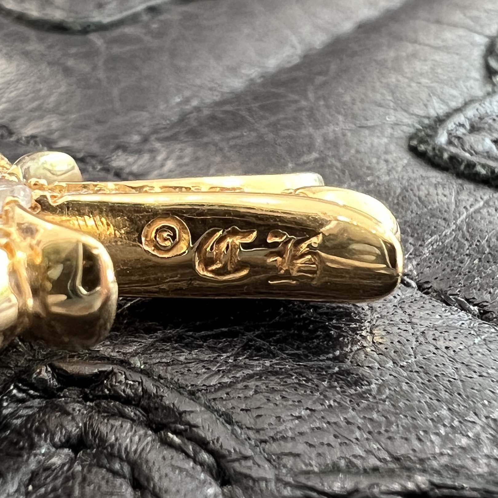 CHROME HEARTS 22K Tiny Fat Cross Pave Diamond Pendant Top クロムハーツ 22K タイニーファットクロス パヴェダイヤモンド ペンダントトップ