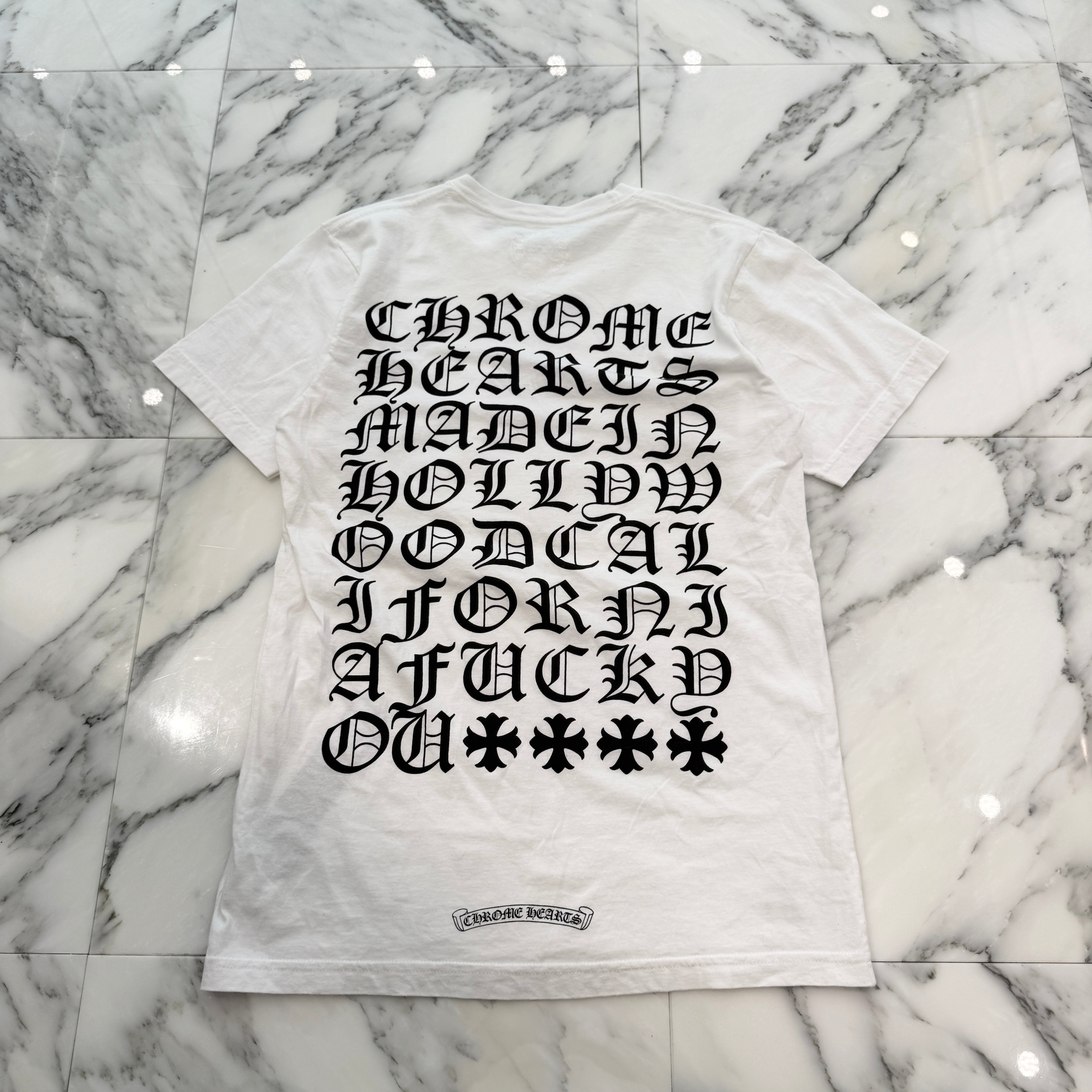 CHROME HEARTS Made In Hollywood Vertical Logo Tee Size S クロムハーツ メイドインハリウッド ヴァーティカルロゴ Tシャツ サイズS