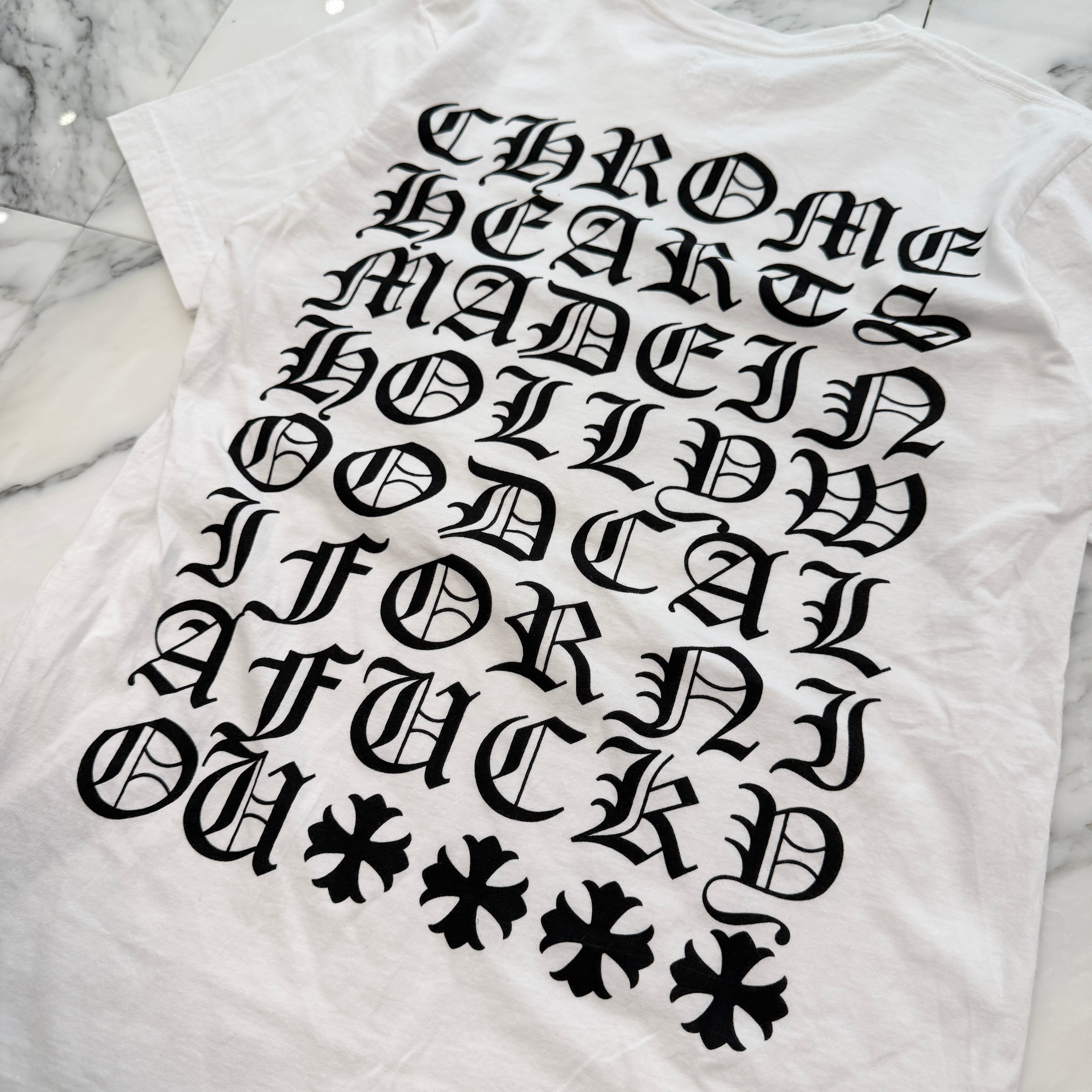 CHROME HEARTS Made In Hollywood Vertical Logo Tee Size S クロム