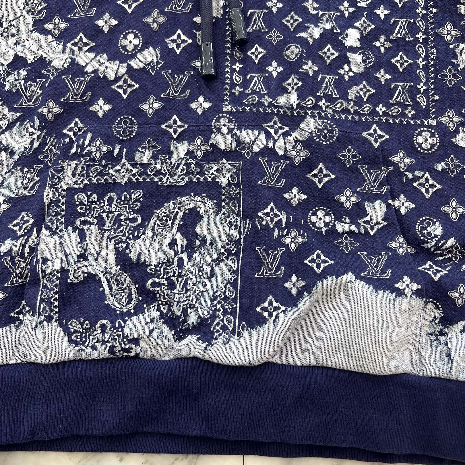 LOUIS VUITTON 2022AW Monogram Bandana Short Sleeve Hoodie HNY28W Size 5L ルイヴィトン モノグラムバンダナショートスリーブフーディー サイズ5L