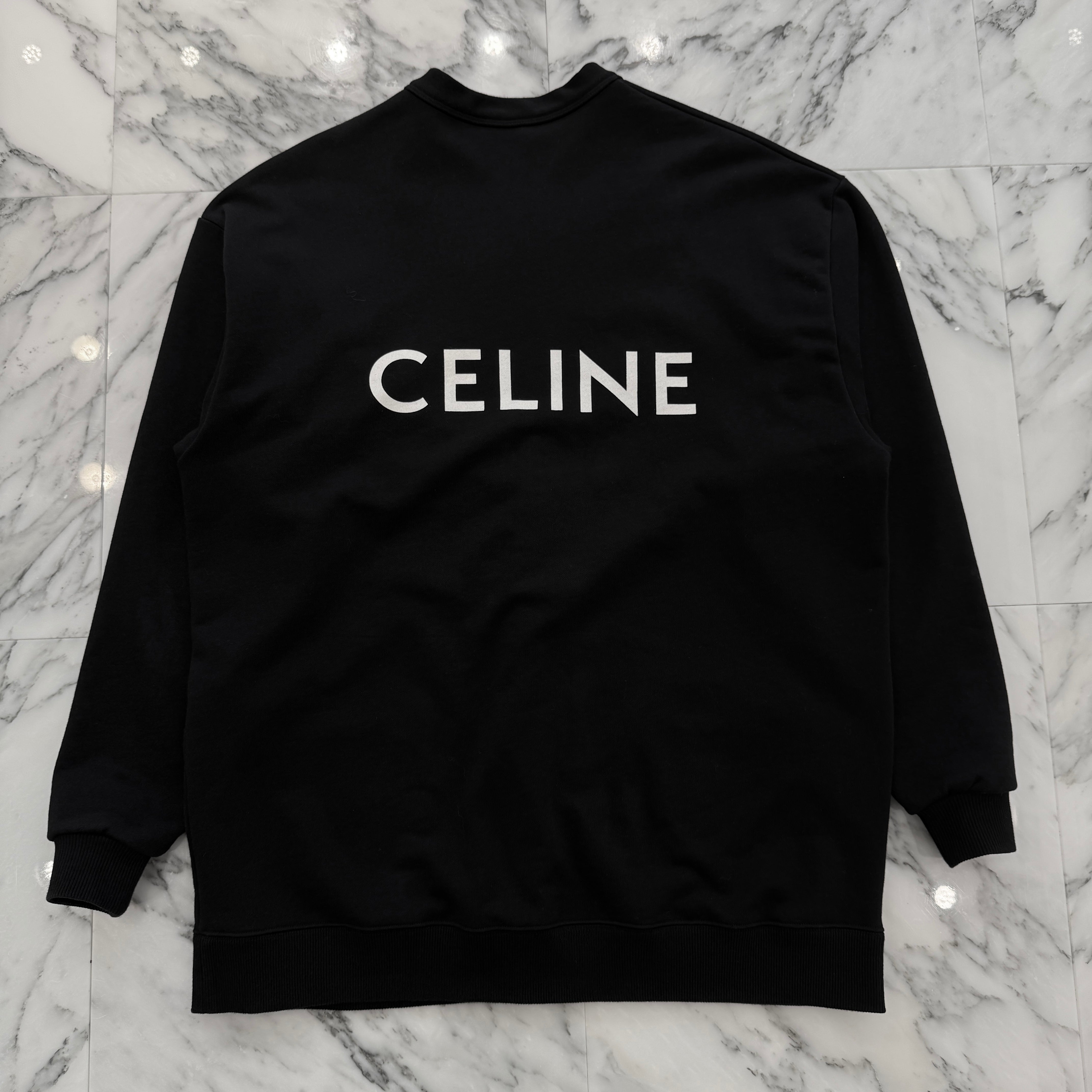 CELINE 2022SS Back Logo Print Cotton Fleece Cardigan 2Y672670Q Size XS セリーヌ バックロゴプリント コットンフリースカーディガン サイズXS