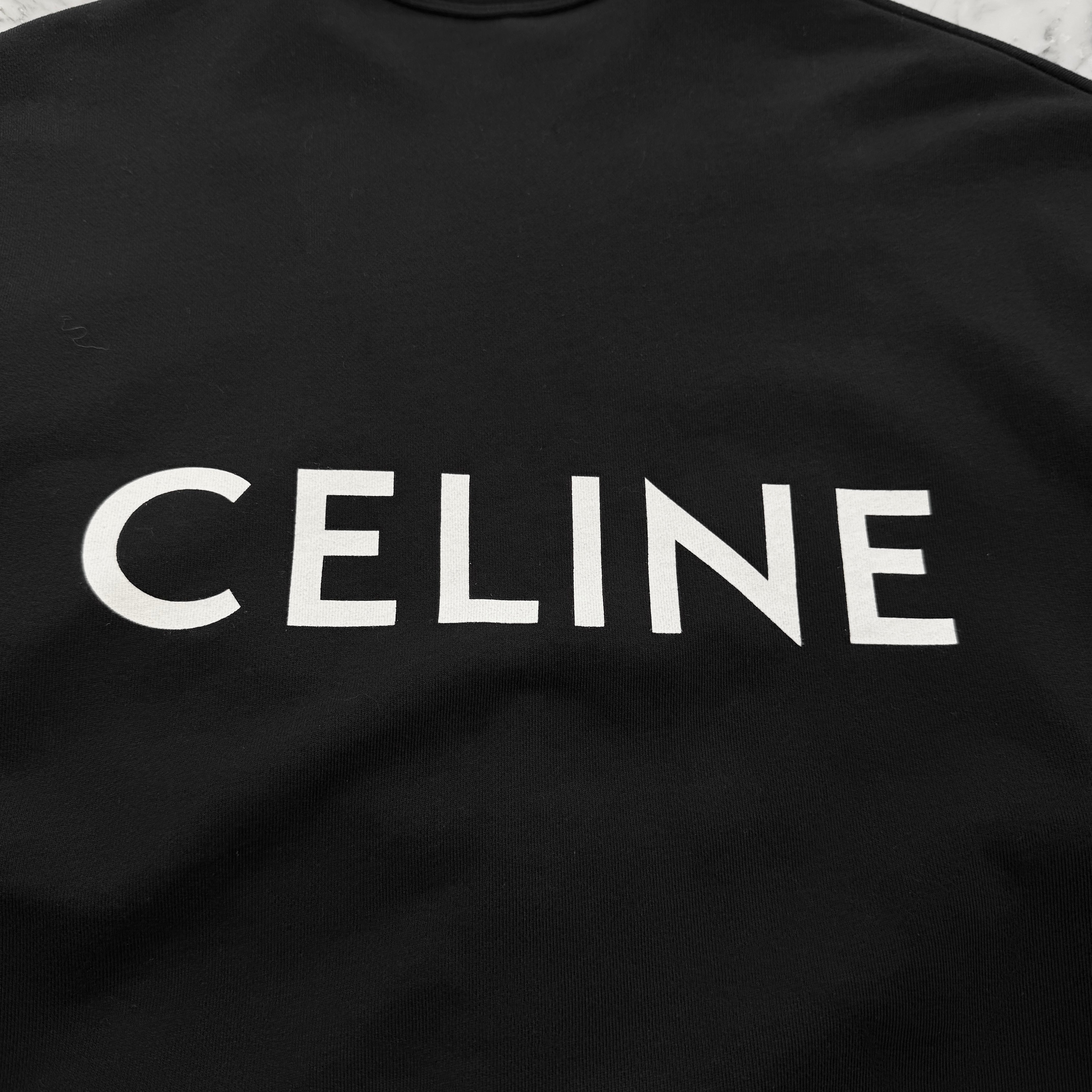 CELINE 2022SS Back Logo Print Cotton Fleece Cardigan 2Y672670Q Size XS セリーヌ バックロゴプリント コットンフリースカーディガン サイズXS