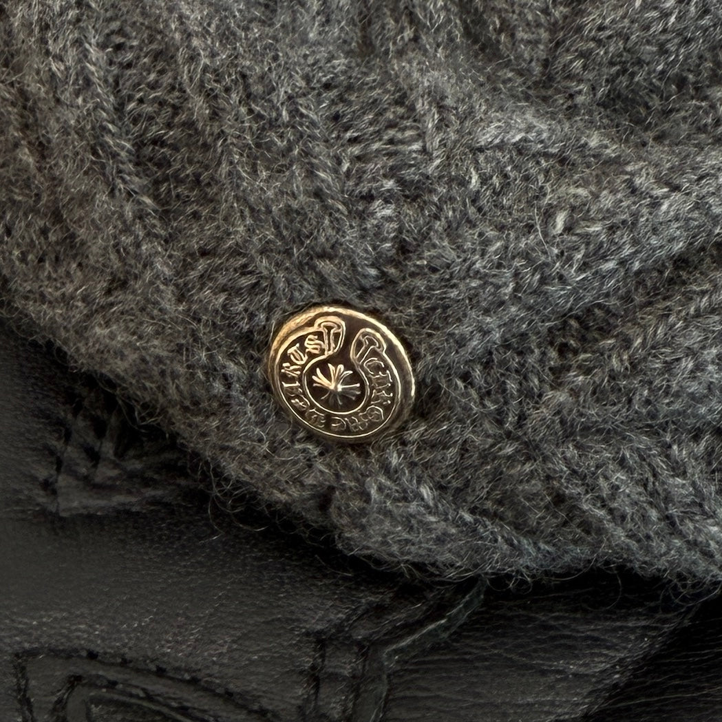 CHROME HEARTS Cashmere 1 Cross Leather Patch Beanie Size ONE SIZE（22cm） クロムハーツ カシミヤ 1 クロス レザーパッチ ビーニー サイズONE SIZE（22cm）