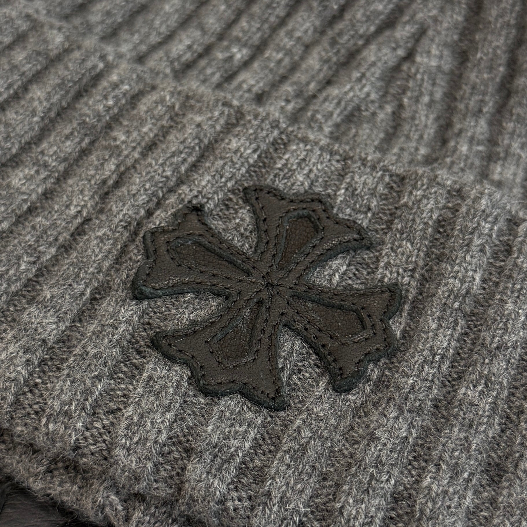 CHROME HEARTS Cashmere 1 Cross Leather Patch Beanie Size ONE SIZE（22cm） クロムハーツ カシミヤ 1 クロス レザーパッチ ビーニー サイズONE SIZE（22cm）