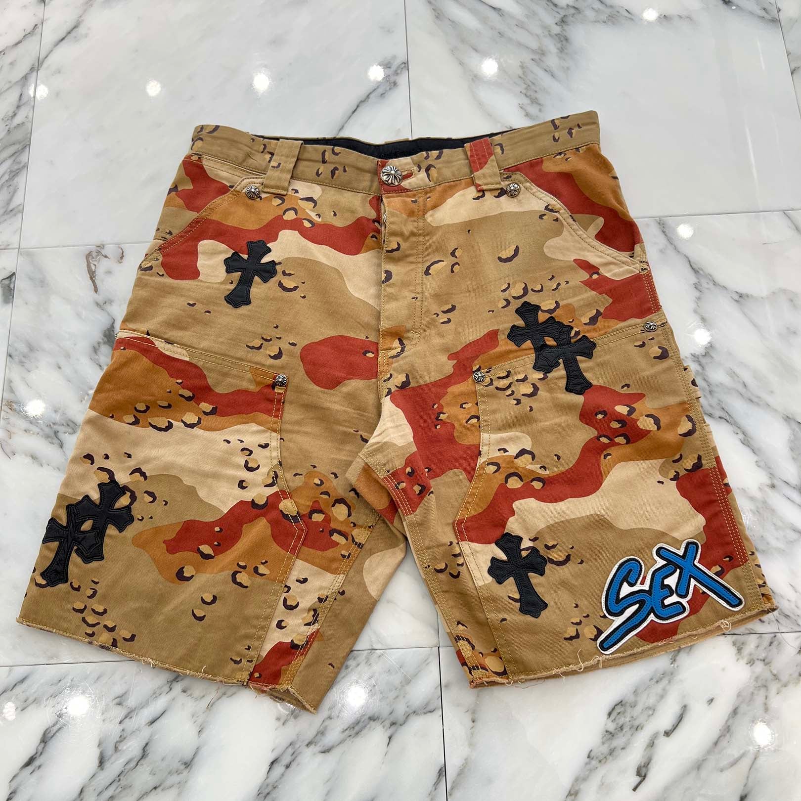 CHROME HEARTS×MATTY BOY PPO Sex Record Camouflage Carpenter Shorts Size 32 クロムハーツ×マッティボーイ PPO セックスレコード カモフラージュ カーペンターショーツ サイズ32
