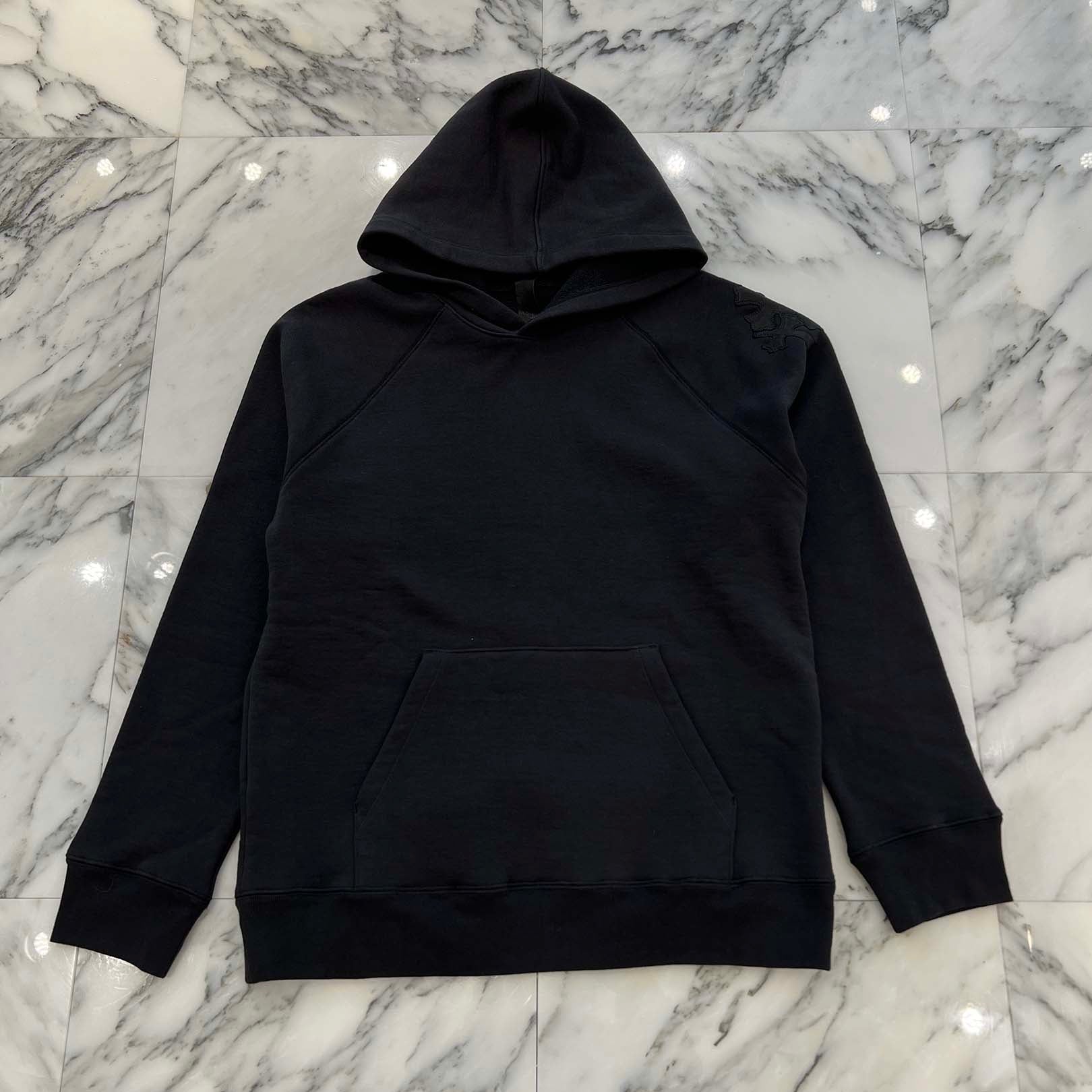 CHROME HEARTS Y NOT Cemetery Cross Leather Patch Pullover Hoodie Size M クロムハーツ ワイノット セメタリークロス レザーパッチ プルオーバーフーディー サイズM