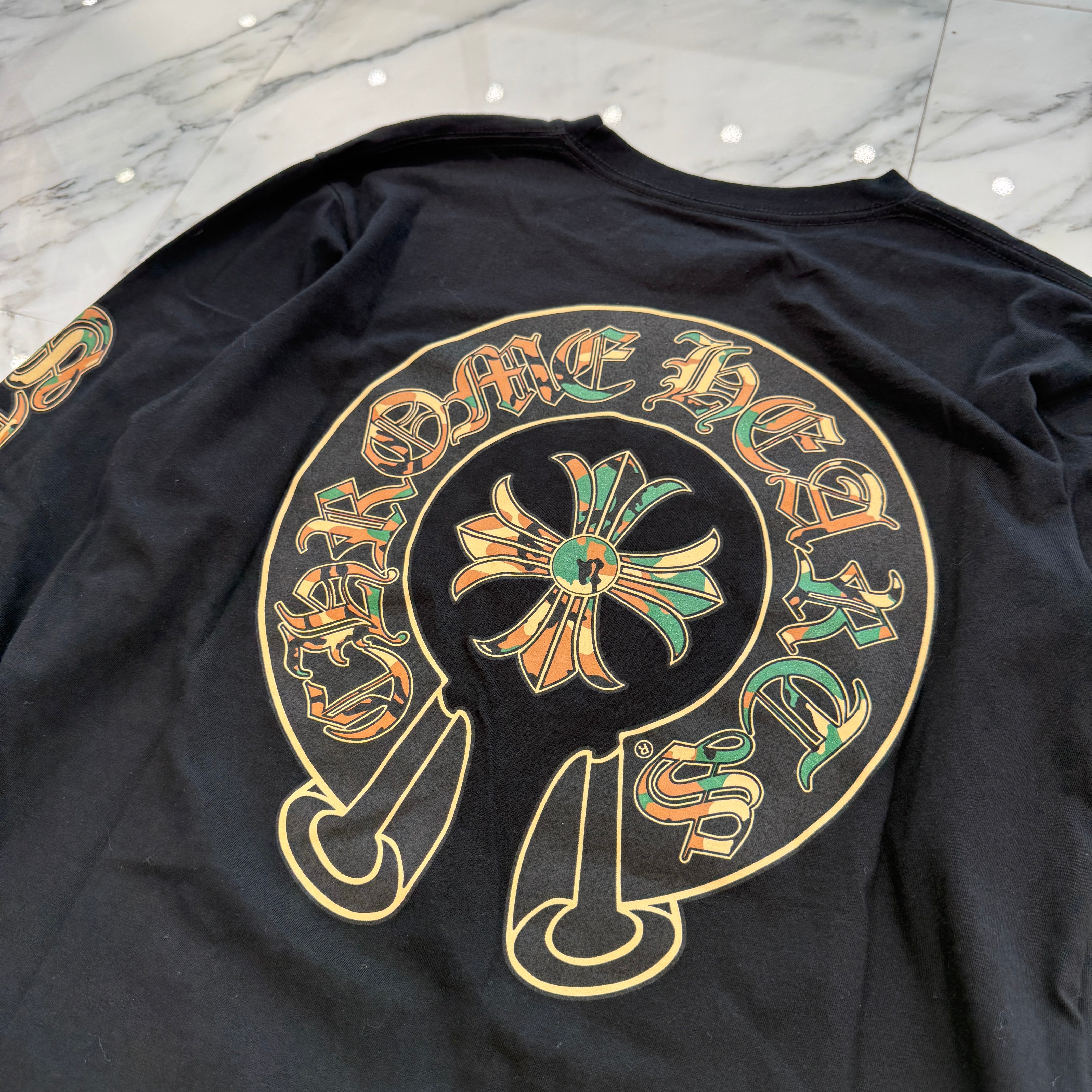 CHROME HEARTS Camo Horseshoe Long Sleeve Tee Size M クロム