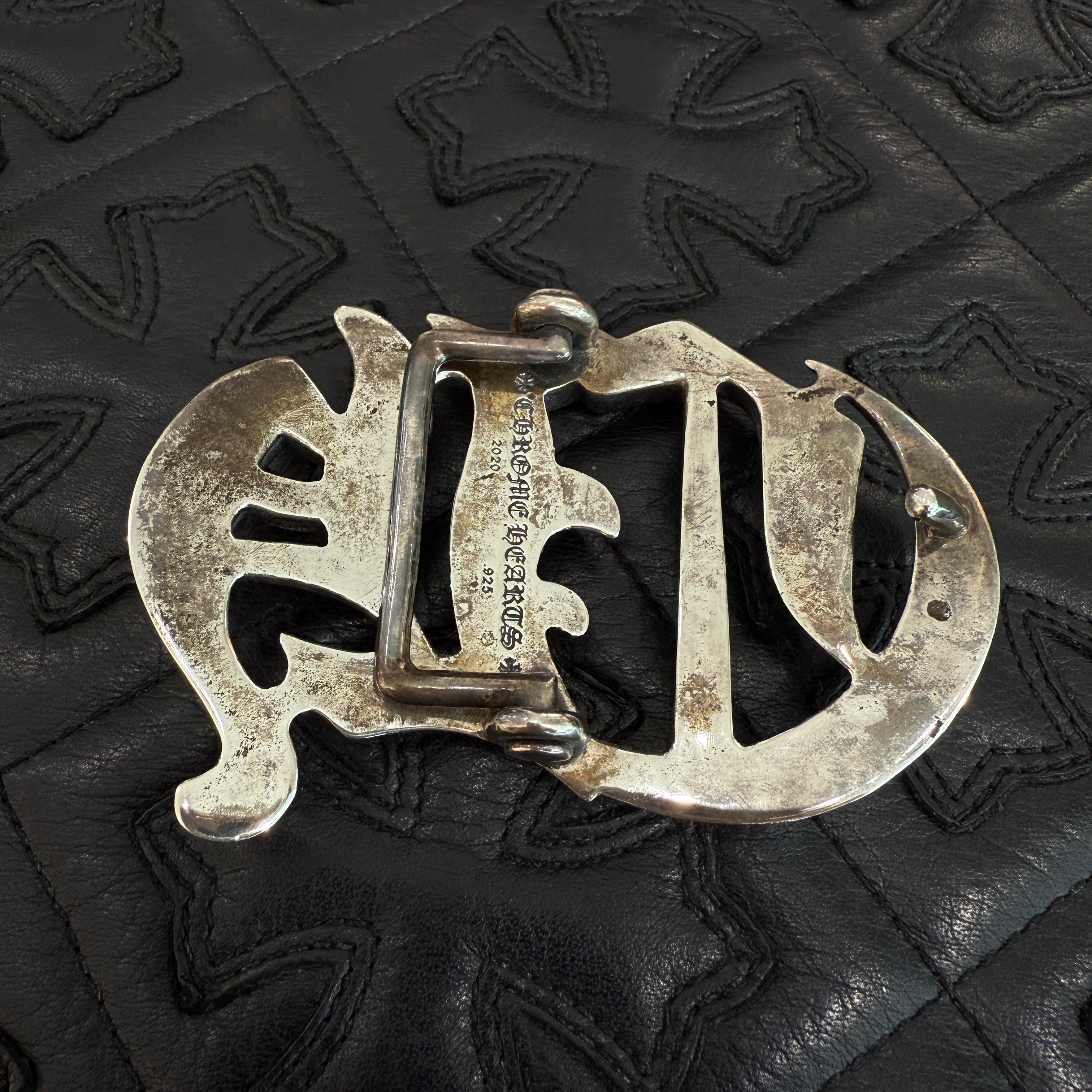 CHROME HEARTS PYRAMID PLS Camouflage Leather CH Buckle Belt Size 32 クロムハーツ ピラミッドプラス カモフラージュ レザー CHバックル ベルト サイズ32