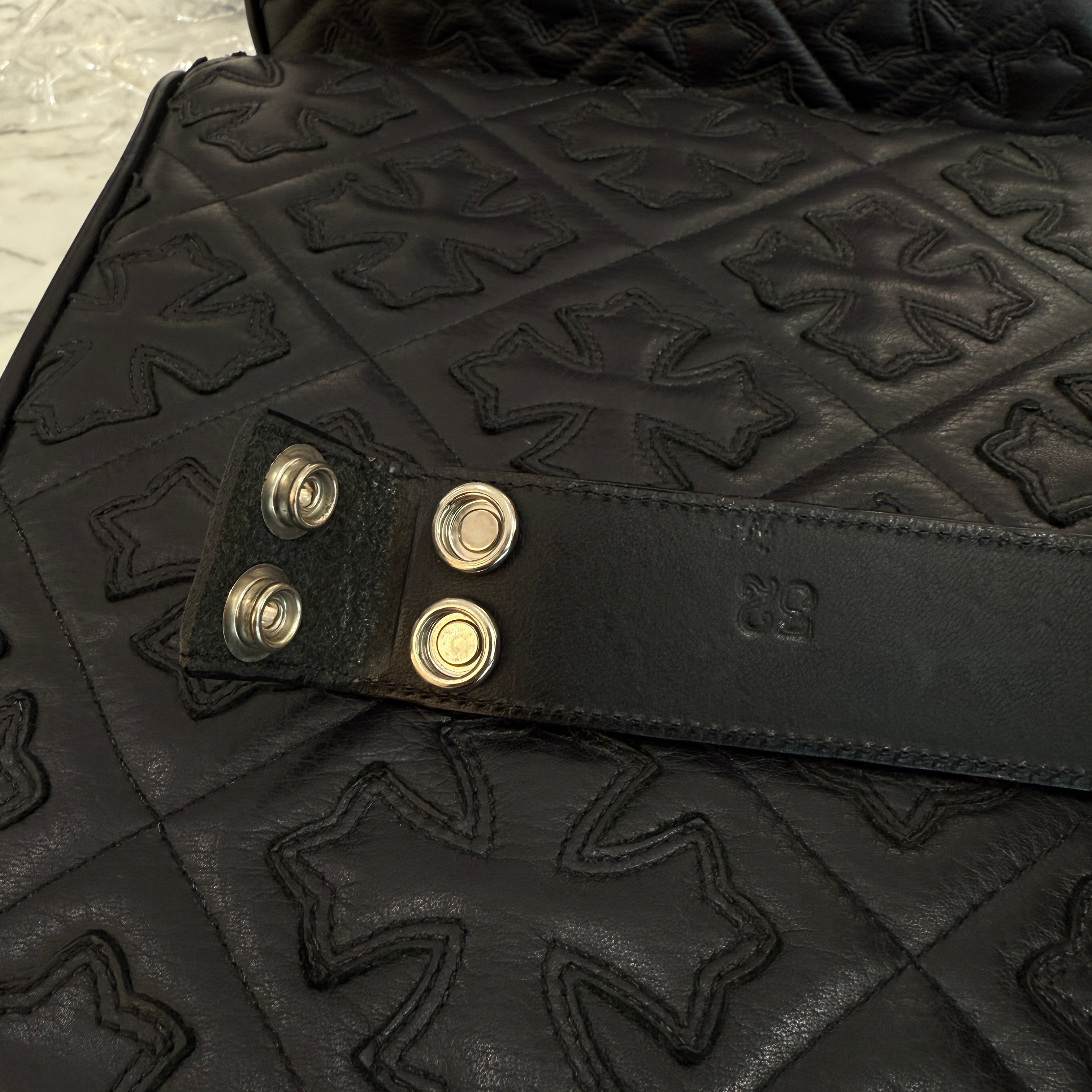 CHROME HEARTS PYRAMID PLS Camouflage Leather CH Buckle Belt Size 32 クロムハーツ ピラミッドプラス カモフラージュ レザー CHバックル ベルト サイズ32