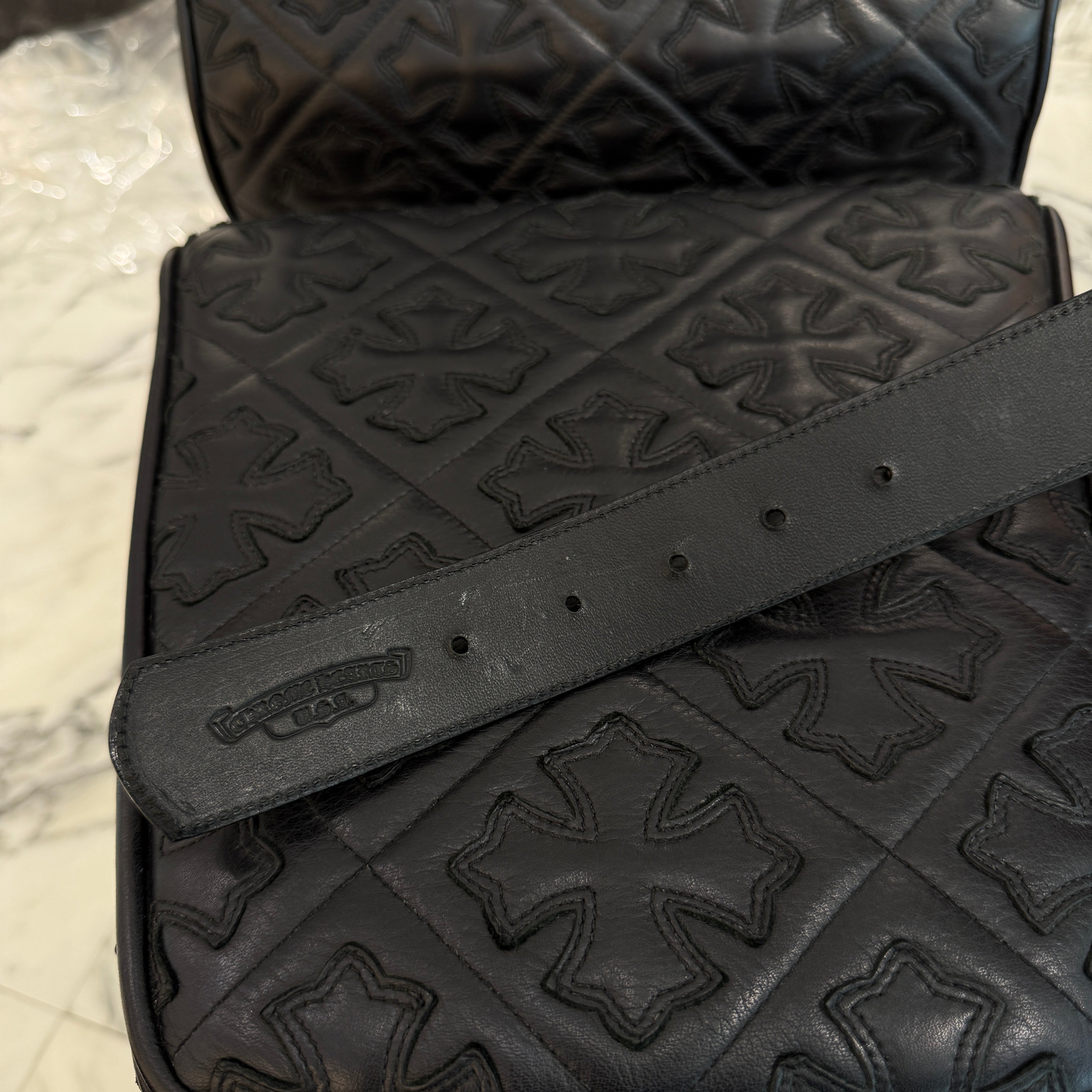 CHROME HEARTS PYRAMID PLS Camouflage Leather CH Buckle Belt Size 32 クロムハーツ ピラミッドプラス カモフラージュ レザー CHバックル ベルト サイズ32