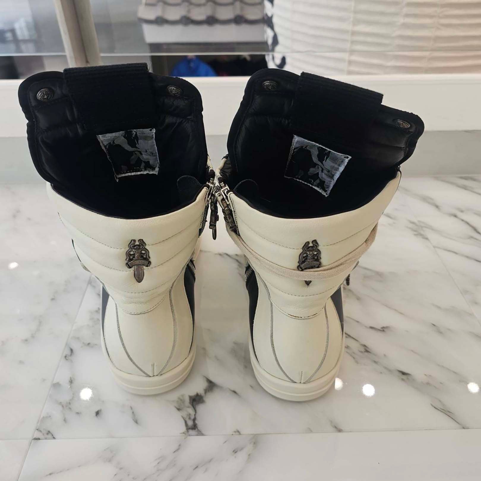 CHROME HEARTS × Rick Owens Geobasket Leather Sneakers Size 41 1/2 クロムハーツ×リックオーエンス ジオバスケット レザースニーカー サイズ41 1/2