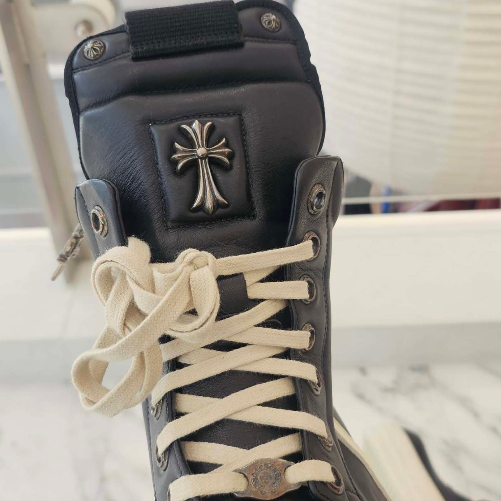 CHROME HEARTS × Rick Owens Geobasket Leather Sneakers Size 41 1/2 クロムハーツ×リックオーエンス ジオバスケット レザースニーカー サイズ41 1/2