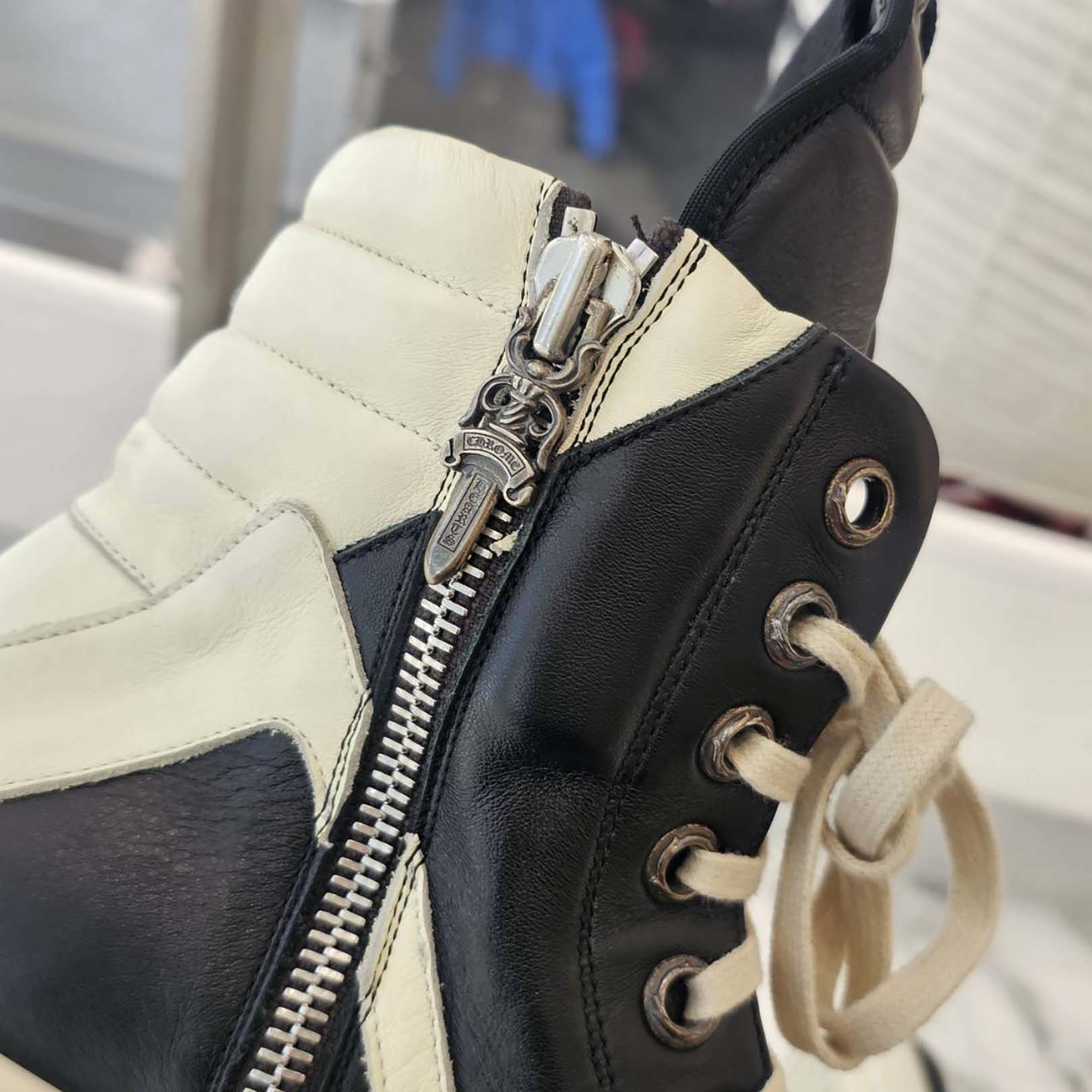 CHROME HEARTS × Rick Owens Geobasket Leather Sneakers Size 41 1/2 クロムハーツ×リックオーエンス ジオバスケット レザースニーカー サイズ41 1/2