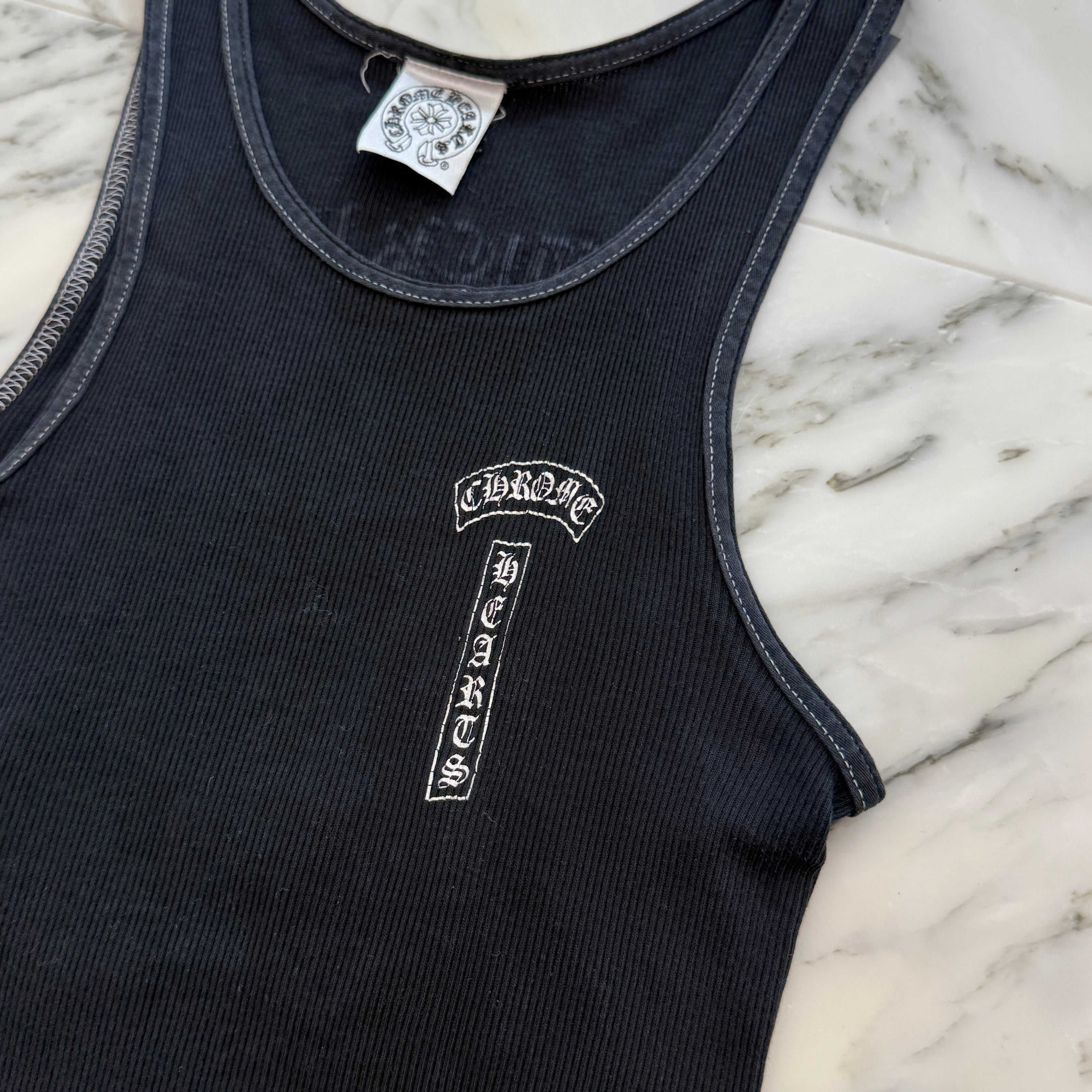 CHROME HEARTS FUCK YOU Back Cross Print Tank Top Size S クロムハーツ ファックユー バッククロスプリント タンクトップ サイズS