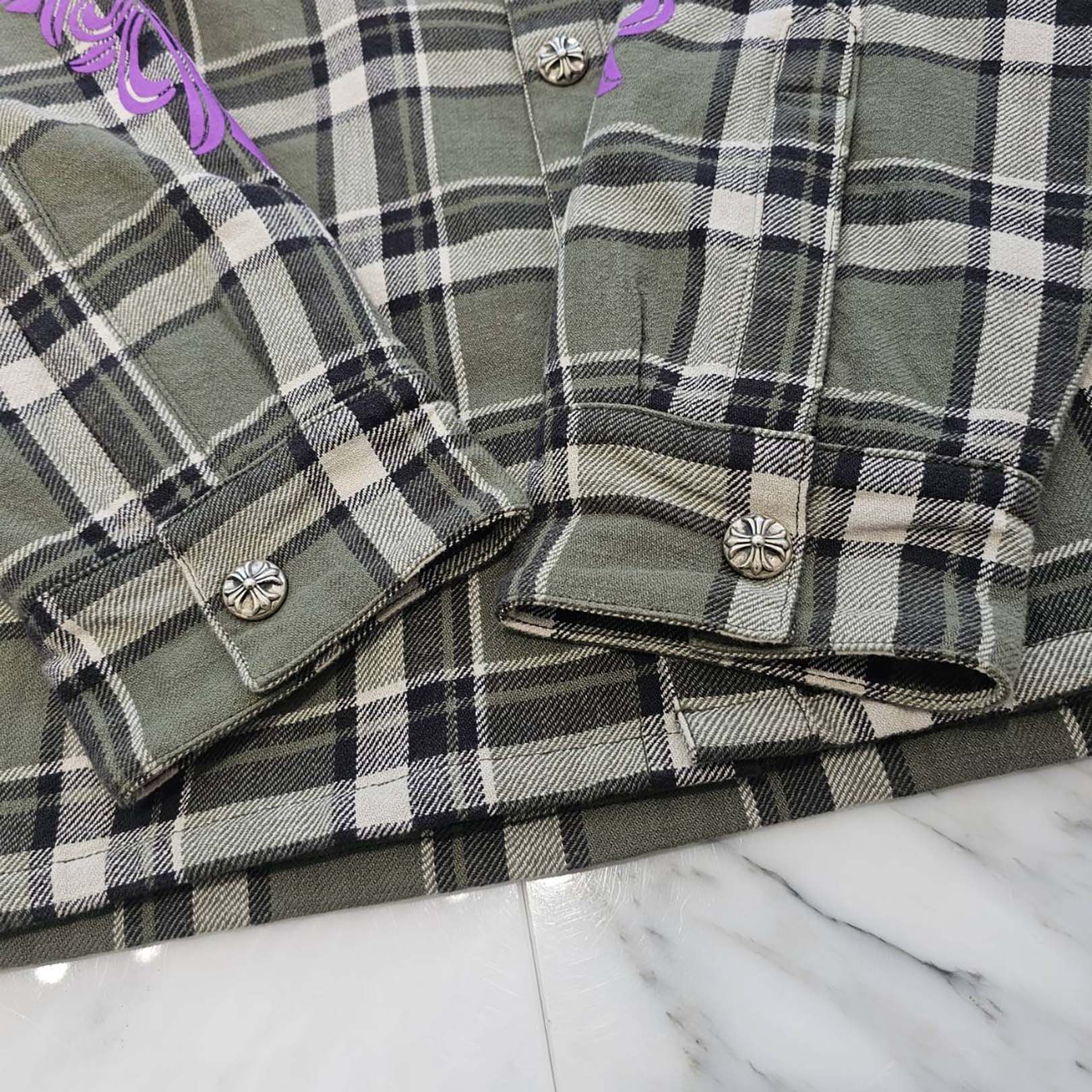 CHROME HEARTS Y NOT WORK DOG Flannel Check Shirt Jacket Size XL クロムハーツ ワイノット ワークドッグ フランネル チェック シャツジャケット サイズXL