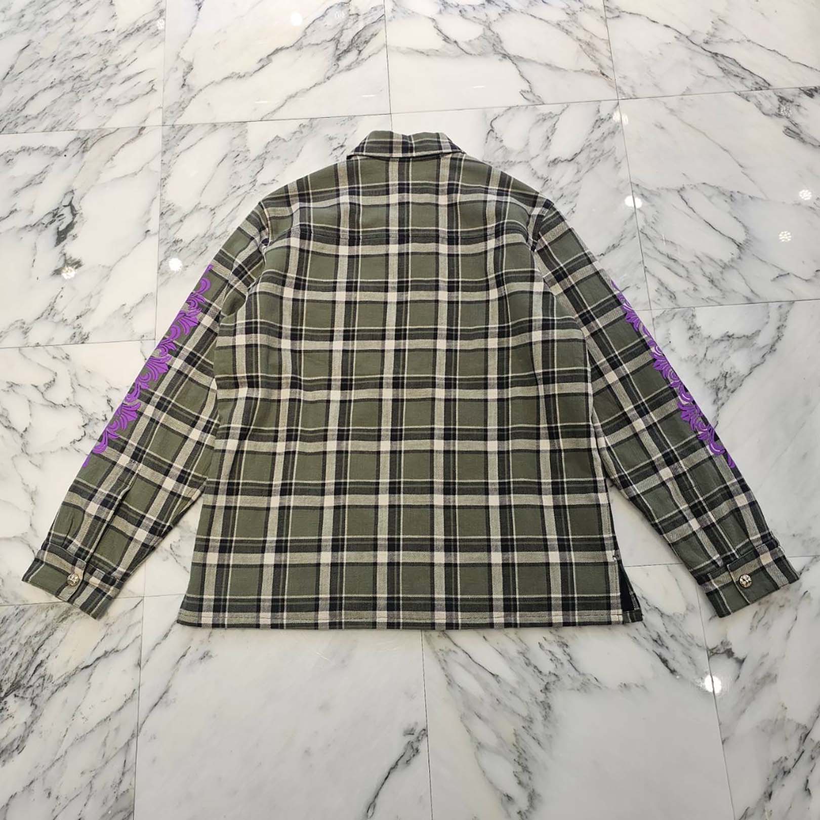 CHROME HEARTS Y NOT WORK DOG Flannel Check Shirt Jacket Size XL クロムハーツ ワイノット ワークドッグ フランネル チェック シャツジャケット サイズXL