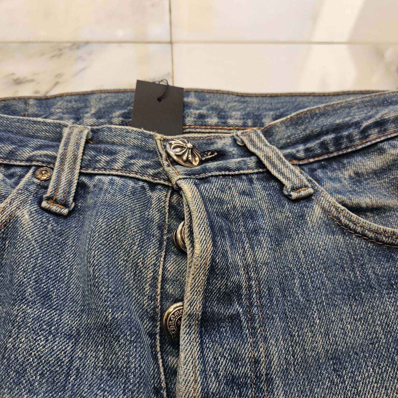 CHROME HEARTS × Levi's VNTG Cross Leather Patch Denim Pants Size 31 クロムハーツ × リーバイス ヴィンテージ クロスレザーパッチ デニムパンツ サイズ31