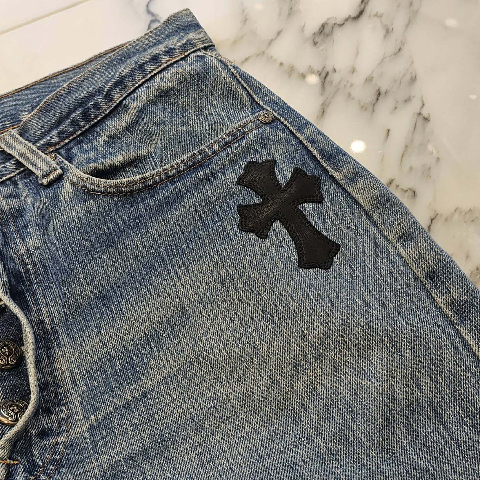 CHROME HEARTS × Levi's VNTG Cross Leather Patch Denim Pants Size 31 クロムハーツ × リーバイス ヴィンテージ クロスレザーパッチ デニムパンツ サイズ31