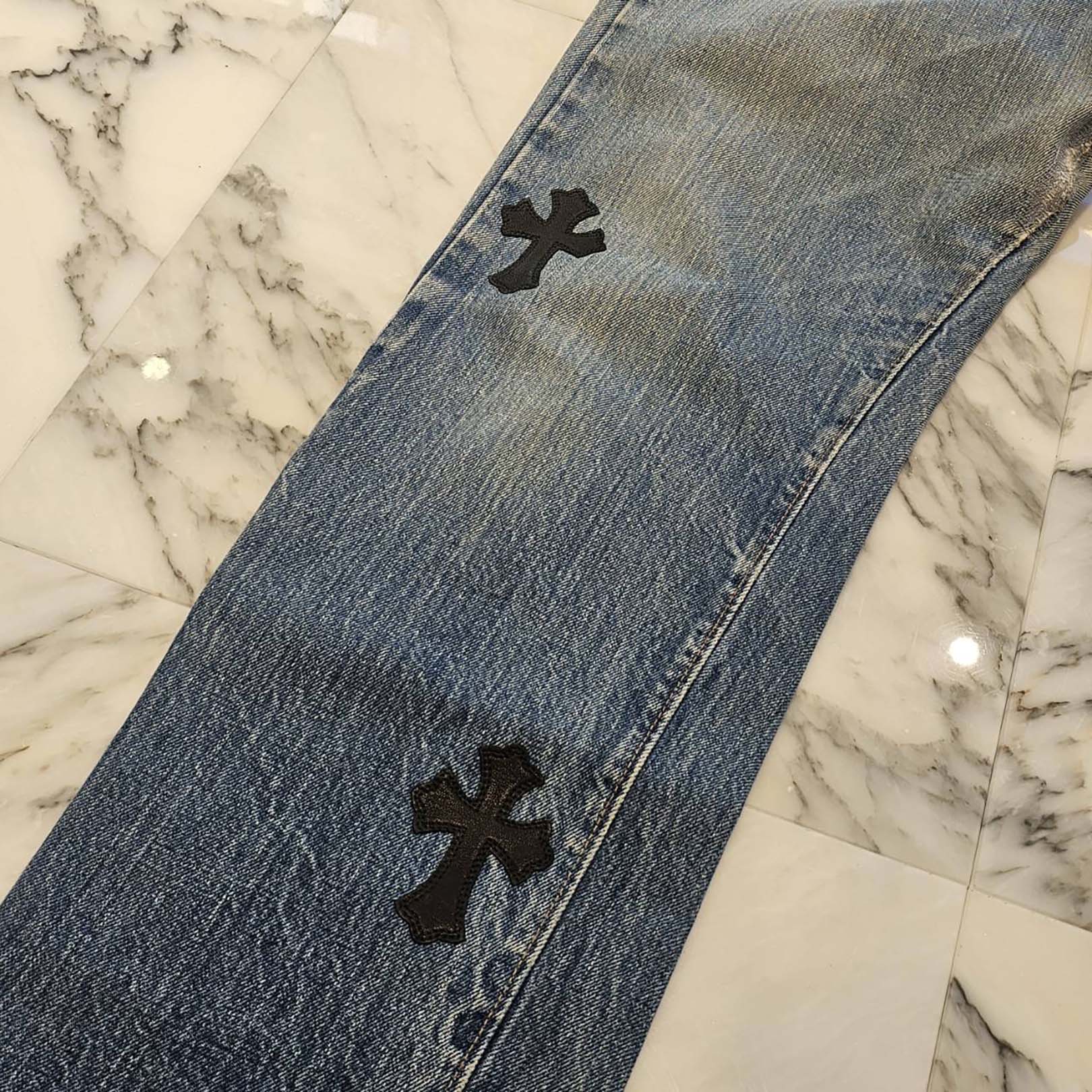 CHROME HEARTS × Levi's VNTG Cross Leather Patch Denim Pants Size 31 クロムハーツ × リーバイス ヴィンテージ クロスレザーパッチ デニムパンツ サイズ31