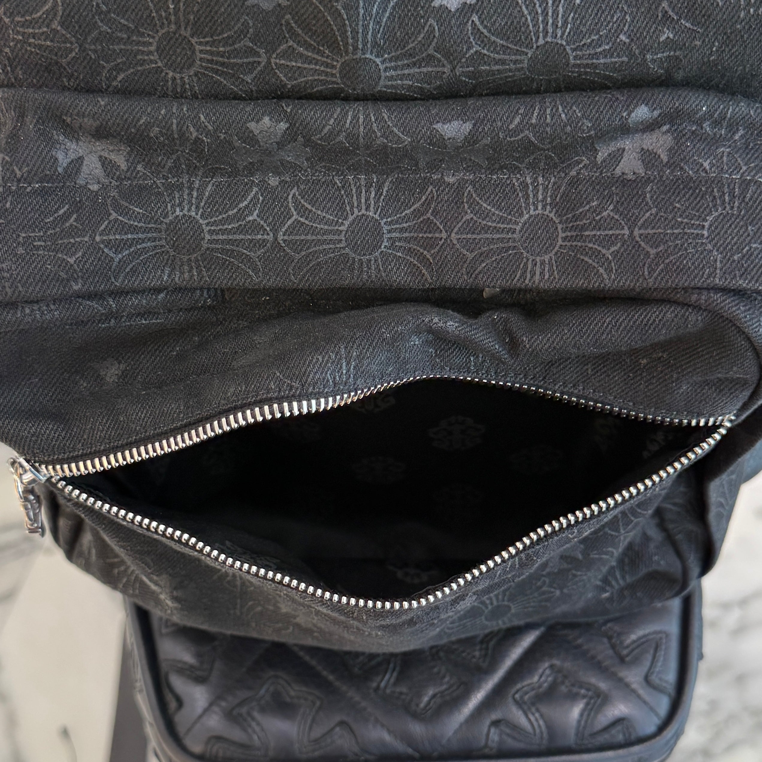 CHROME HEARTS 7TH GRADE DENIM CH Plus Backpack クロムハーツ セブンスグレード デニム CHプラス総柄 バックパック リュックサック